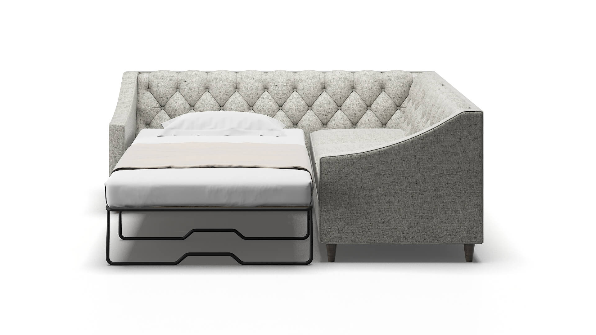 Manchester Prime Gravel Sectional Sleeper Espresso legs 1