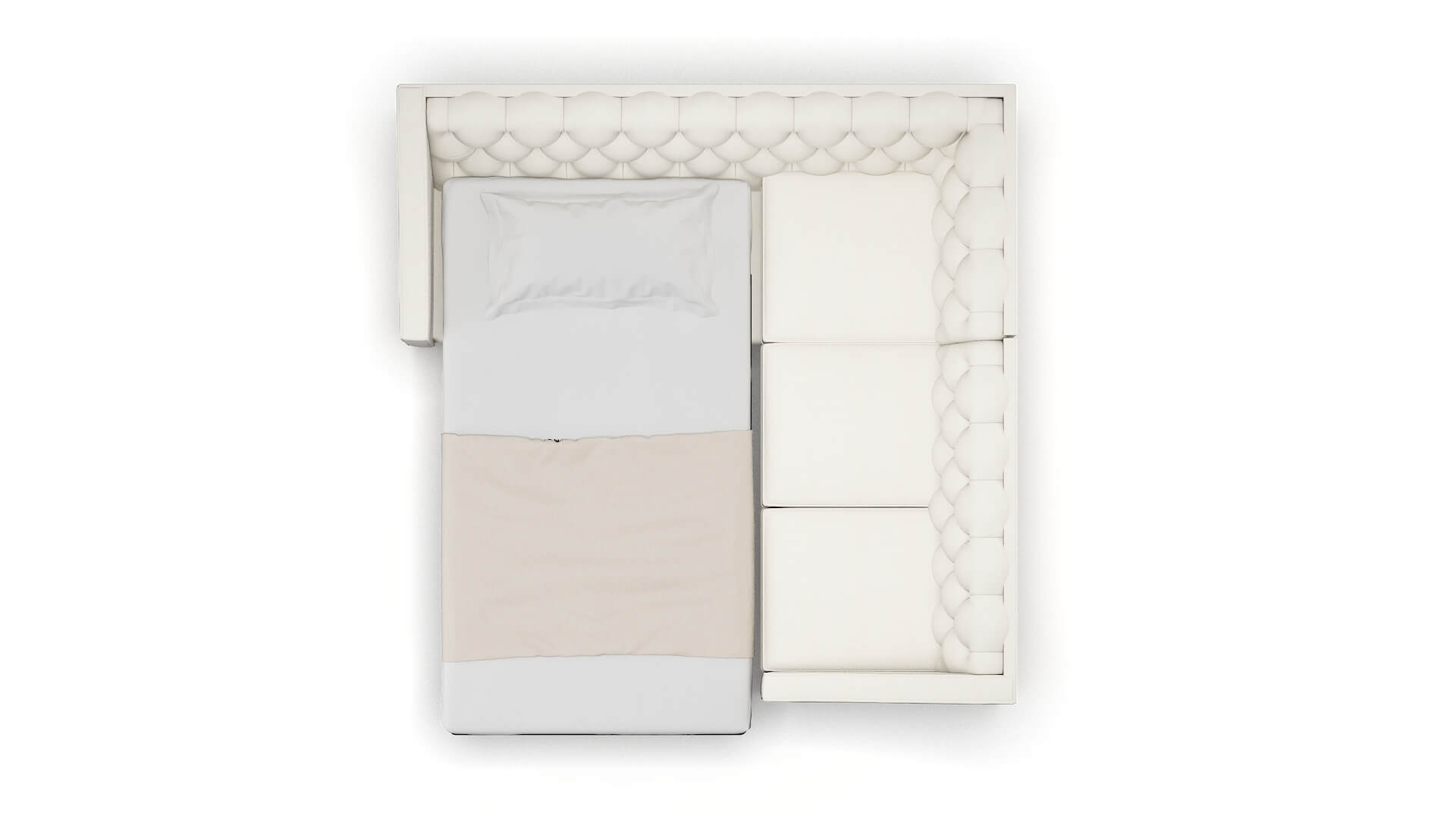 Manchester R_prize Cream Sectional Sleeper Espresso legs 3