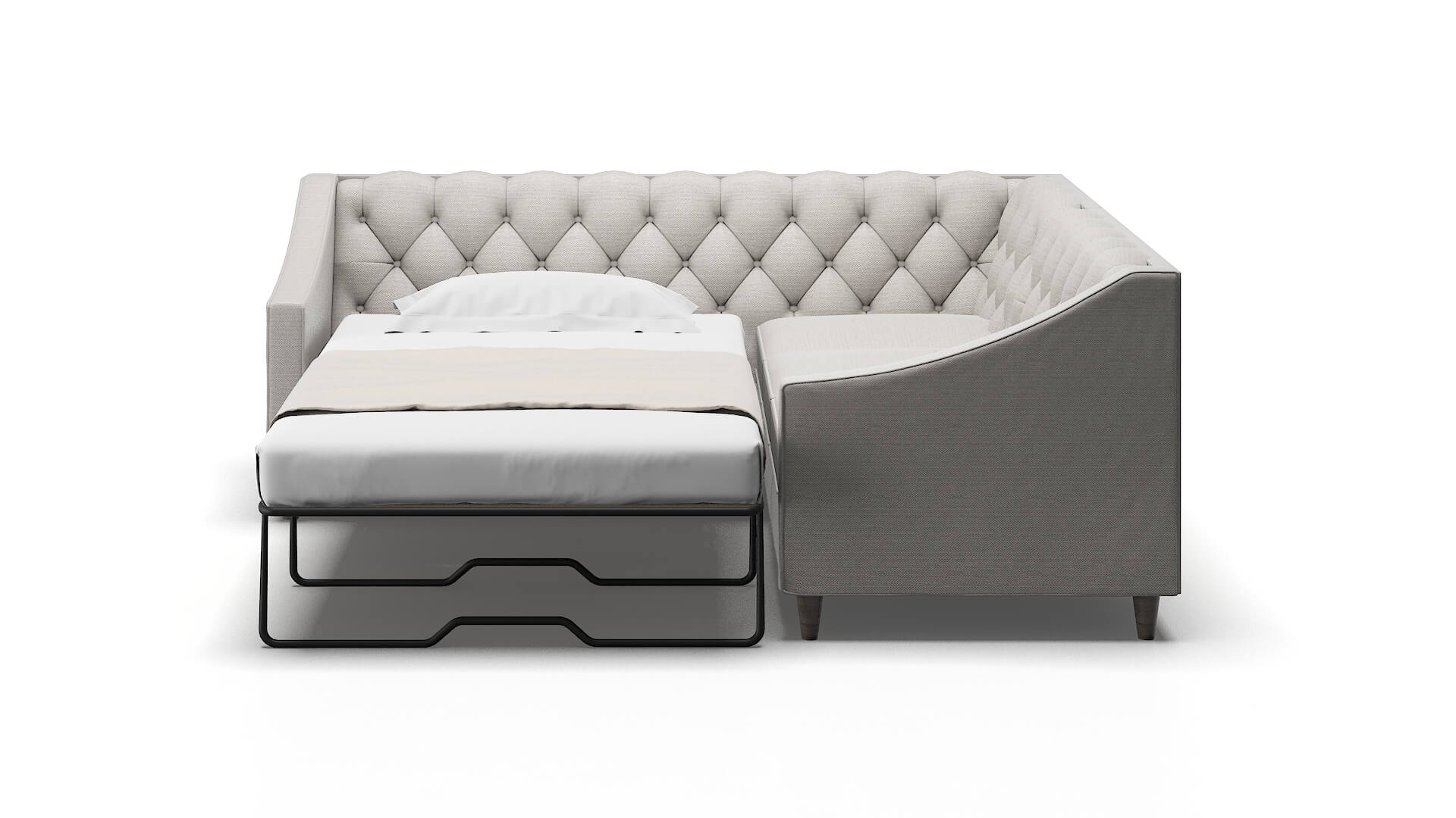 Manchester Redondo Stone Sectional Sleeper Espresso legs 1