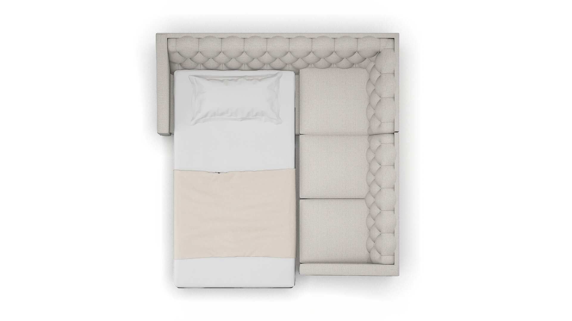 Manchester Redondo Stone Sectional Sleeper Espresso legs 3