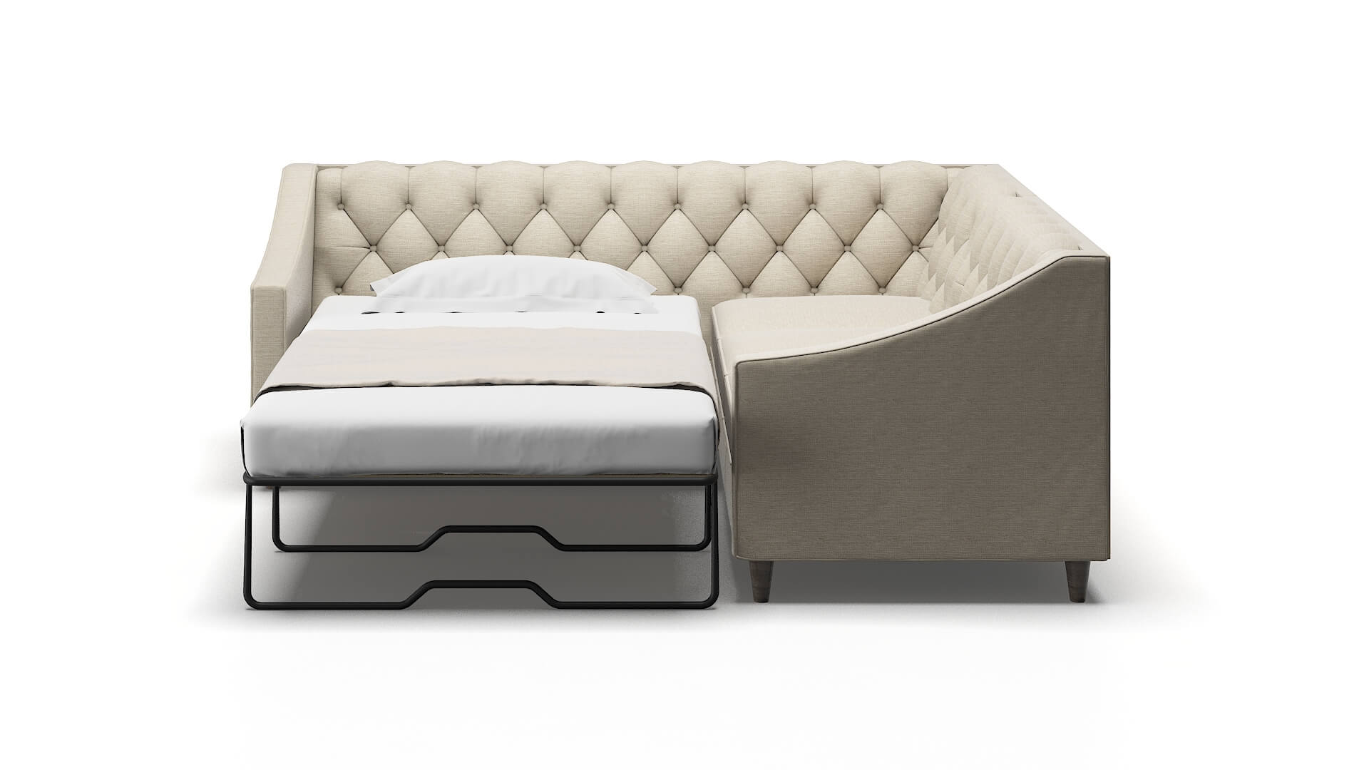 Manchester Rocket Dove Sectional Sleeper Espresso legs 1