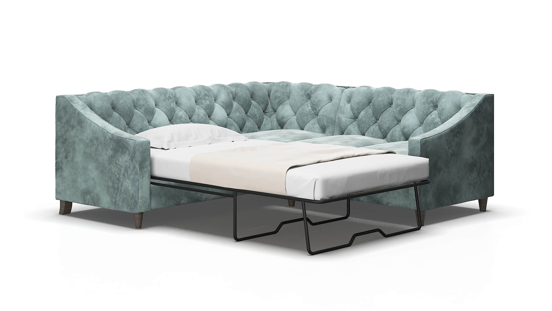 Manchester Royale cloud Sectional sleeper Espresso Legs  2