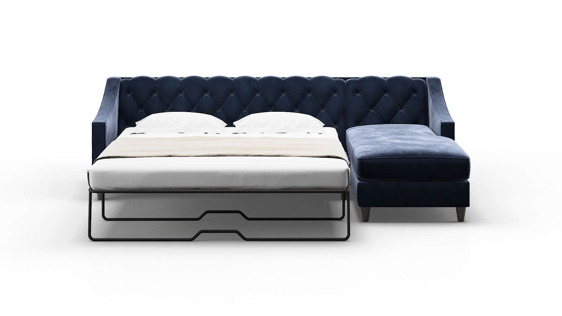 Manchester Royale Cobalt Panel Sleeper Espresso legs 1