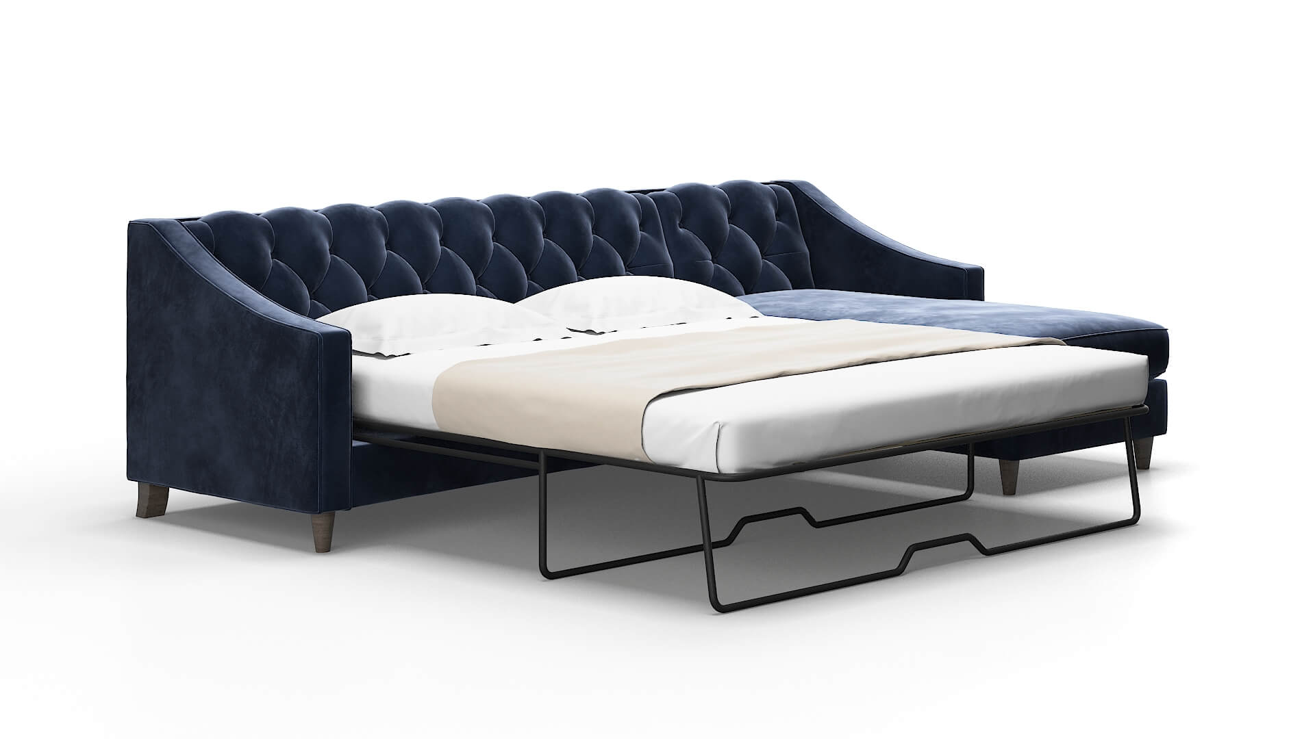 Manchester Royale Cobalt Panel Sleeper Espresso legs 2