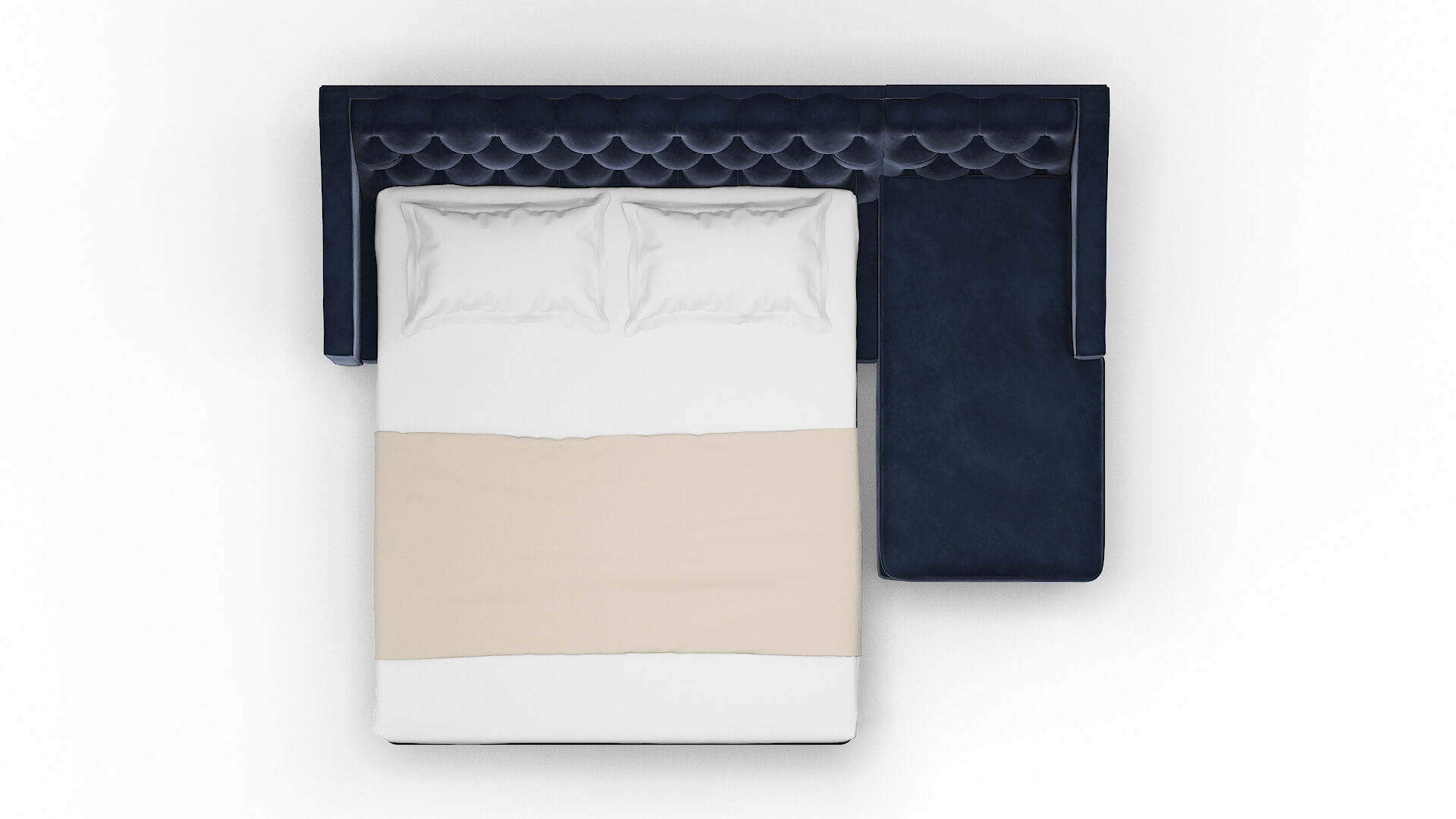 Manchester Royale Cobalt Panel Sleeper Espresso legs 3