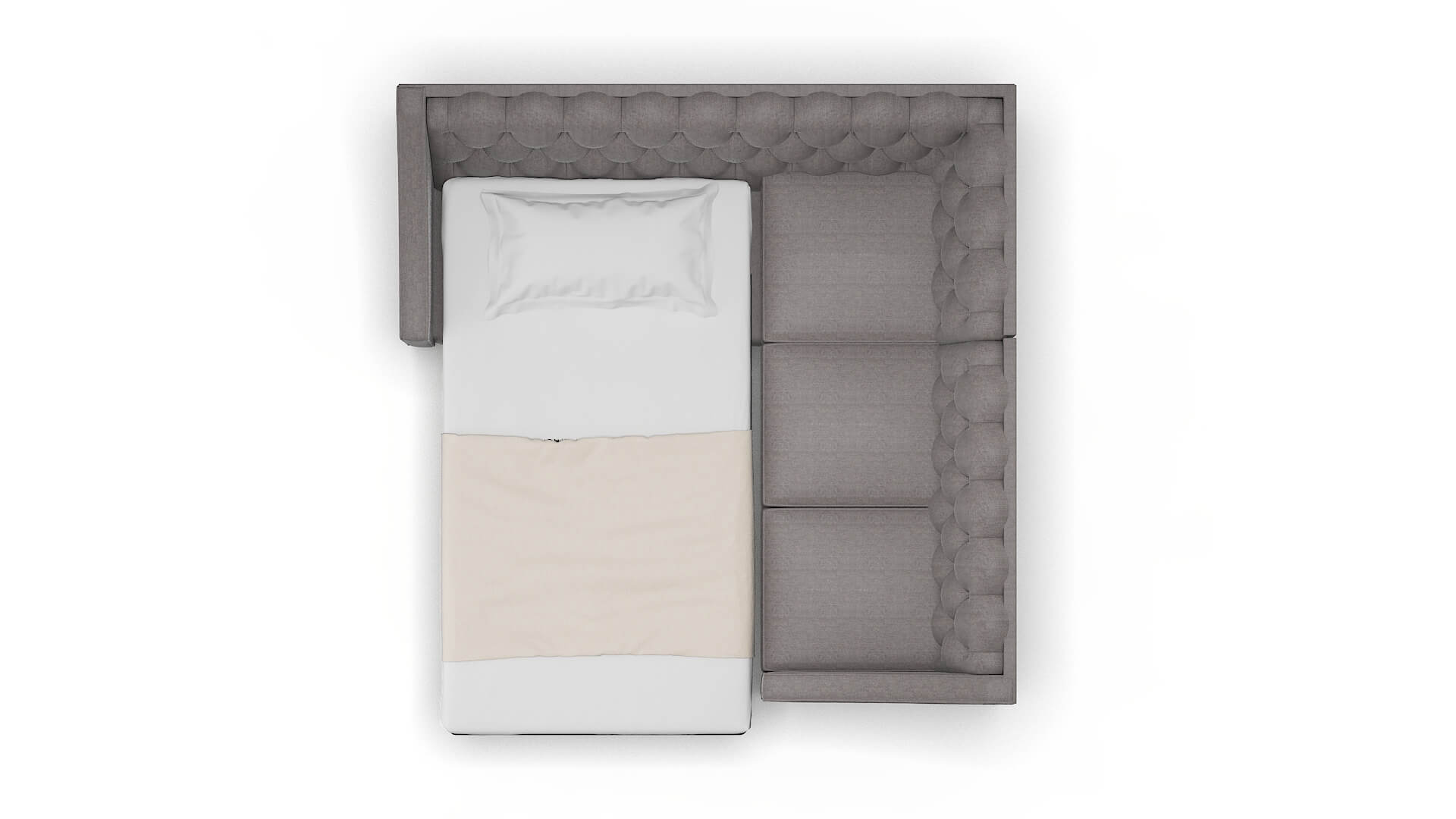 Manchester Sasha Granite Sectional Sleeper Espresso legs 3