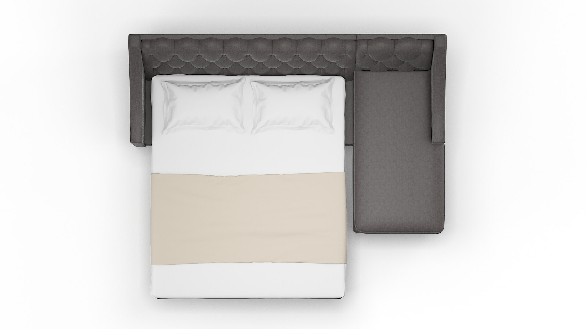 Manchester Sasha Grey Panel Sleeper Espresso legs 3