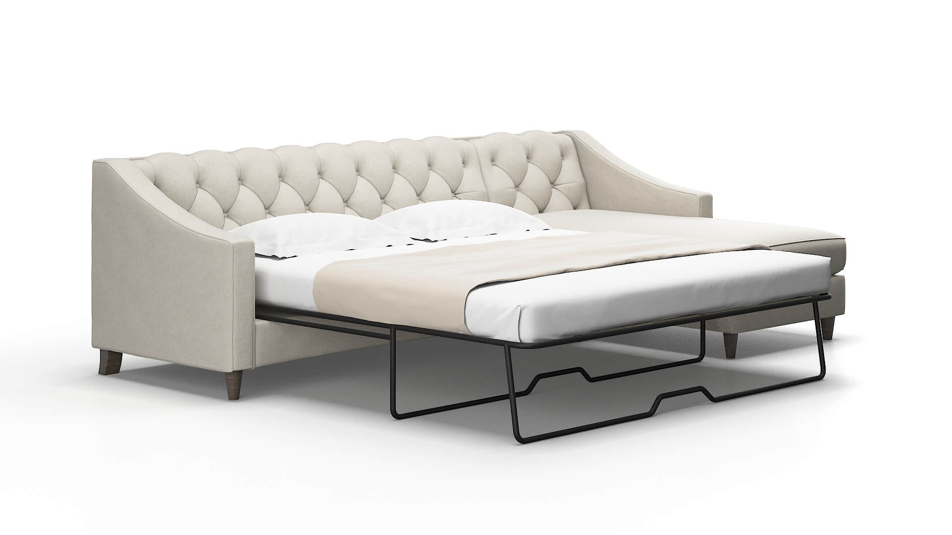 Manchester Sasha linen Panel sleeper Espresso Legs  2