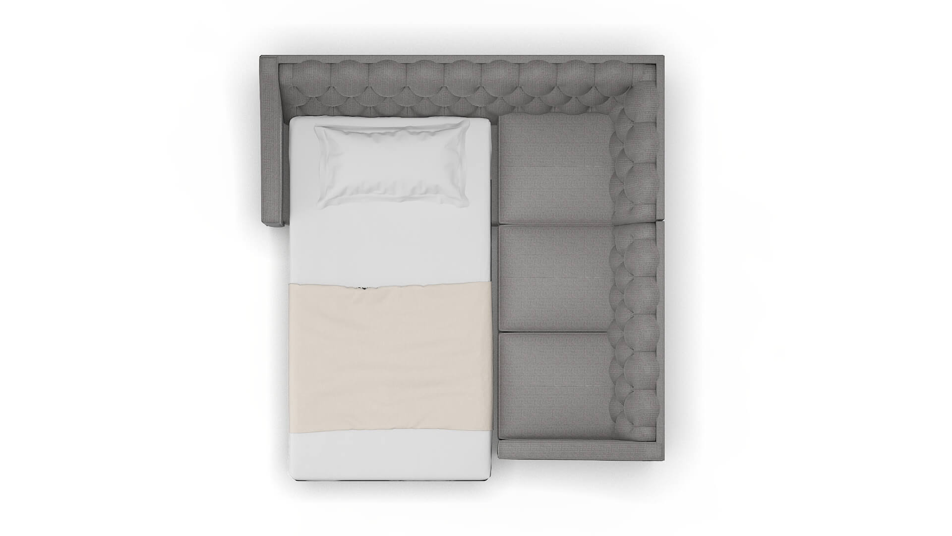 Manchester Terrain Oatmeal Sectional Sleeper Espresso legs 3