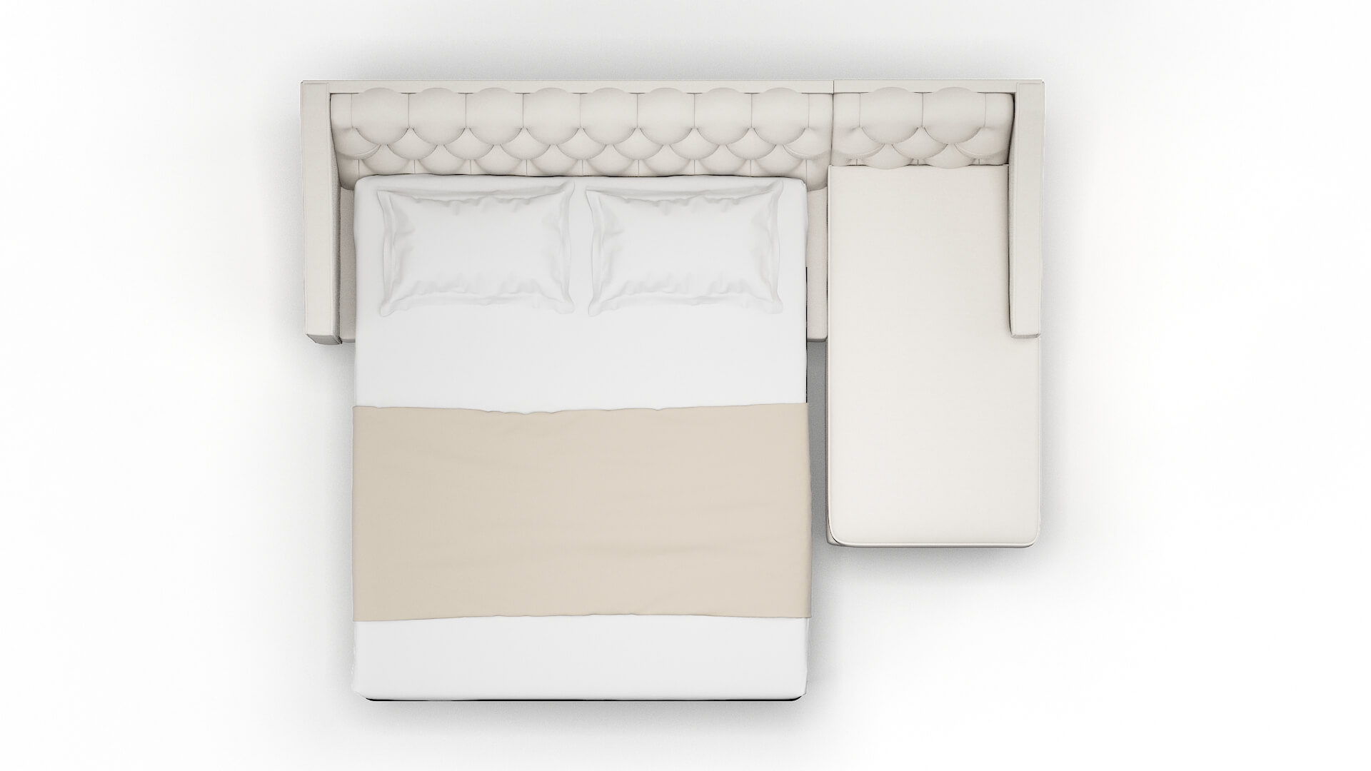 Manchester Venice Eggshell Panel Sleeper Espresso legs 3