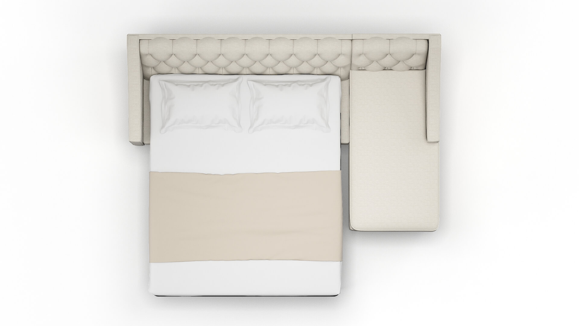 Manchester Venus Cream Panel Sleeper Espresso legs 3