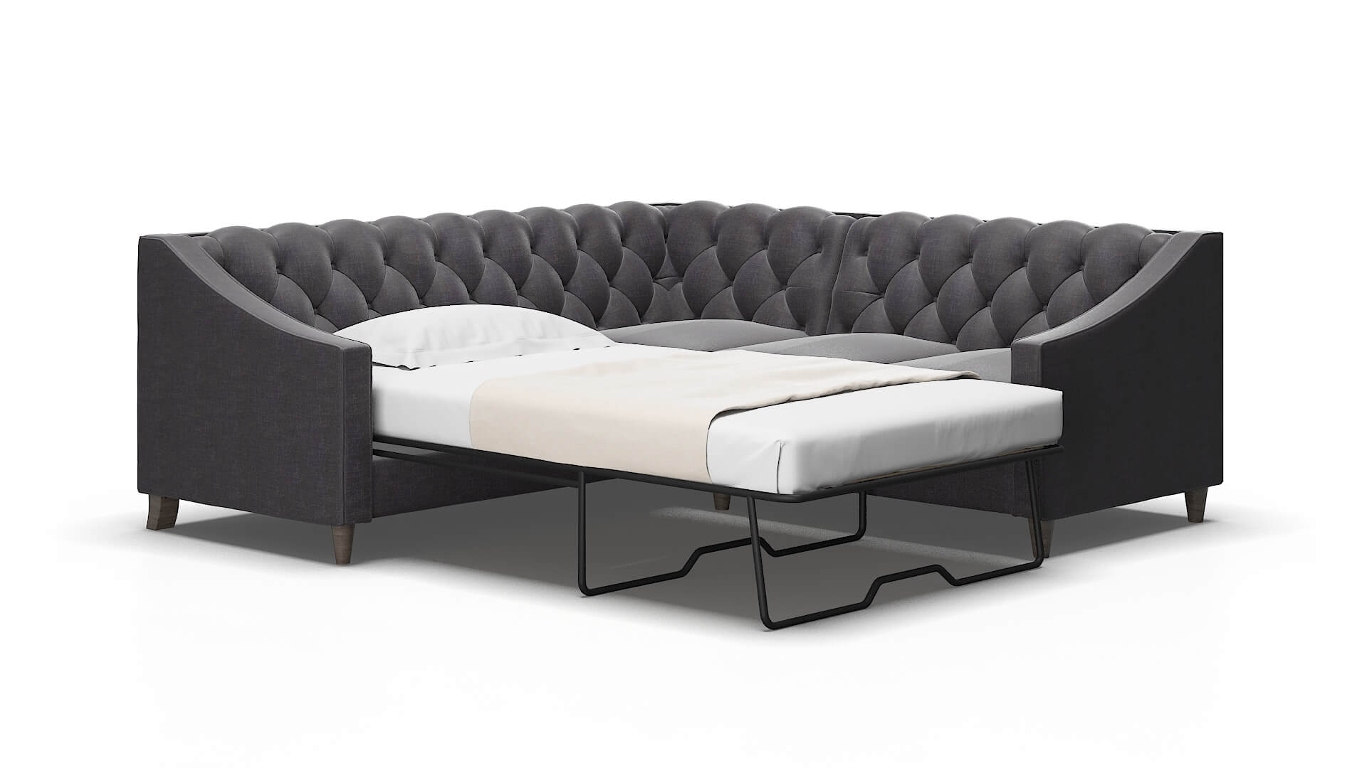 Manchester Venus Onyx Sectional Sleeper Espresso legs 2