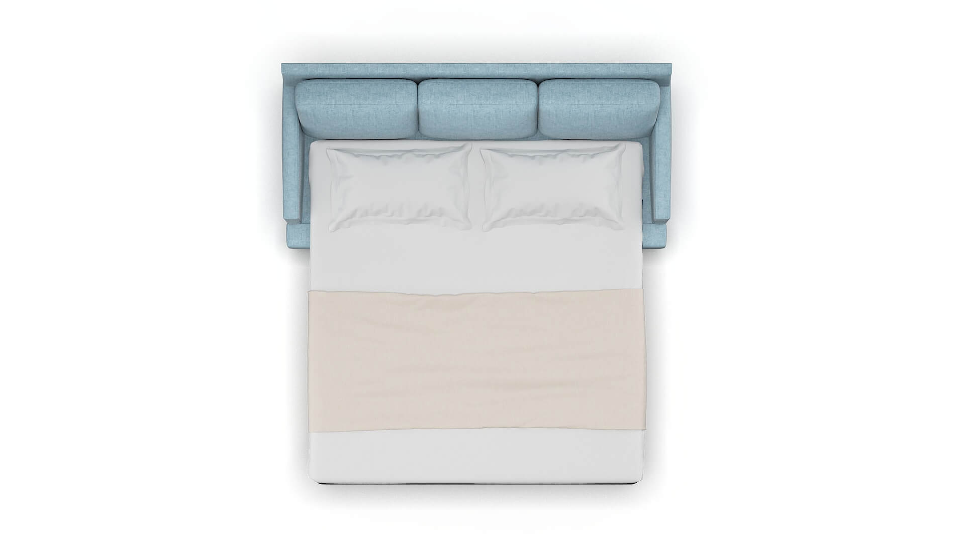 Marseille Atlas Turquoise Sofa Sleeper Espresso legs 3