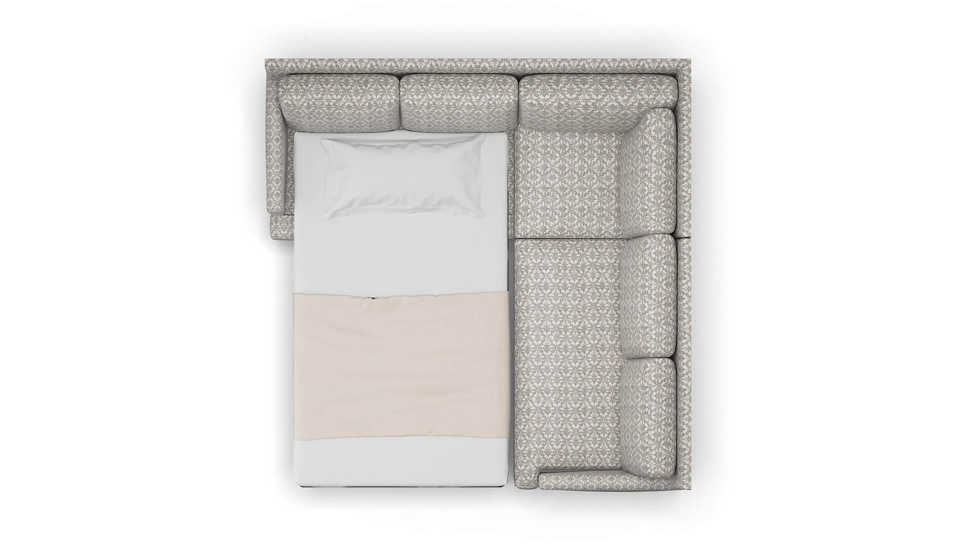 Marseille Bergamo Dove Sectional Sleeper Espresso legs 3