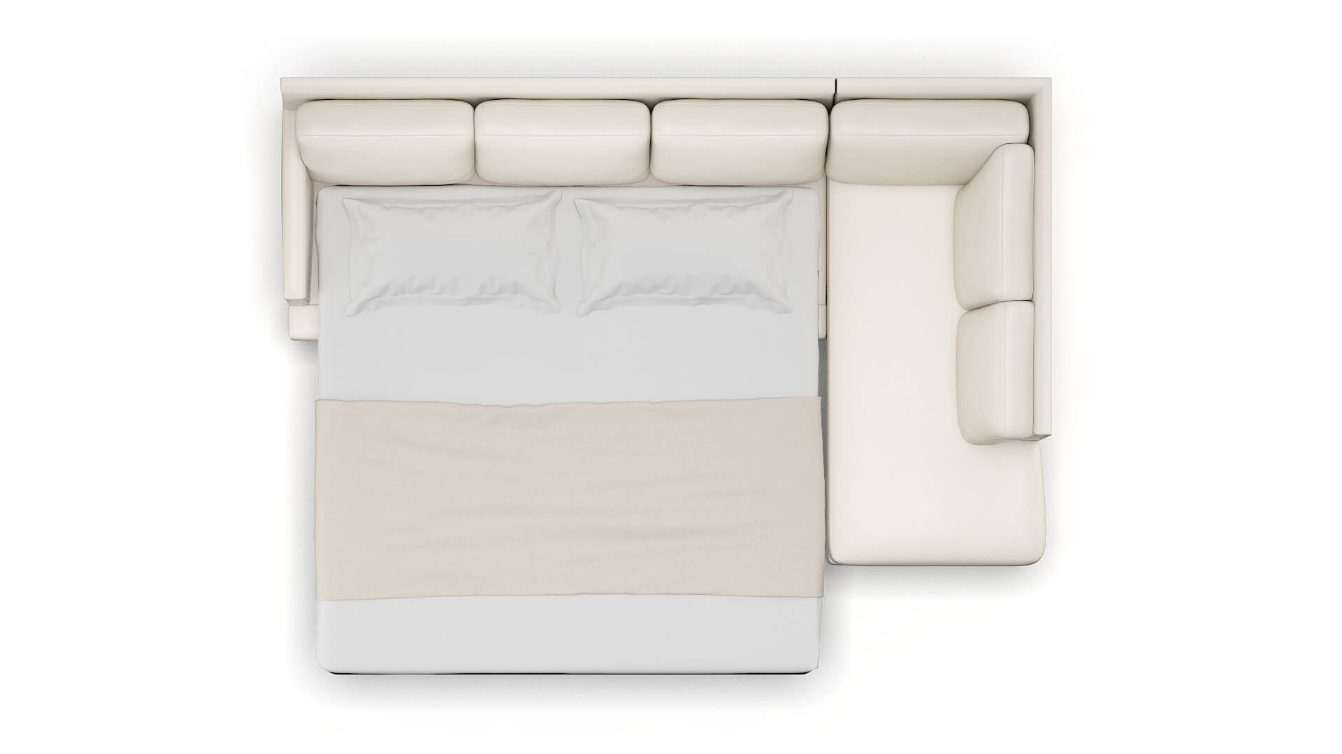 Marseille Blanche Milky Panel Sleeper Espresso legs 3