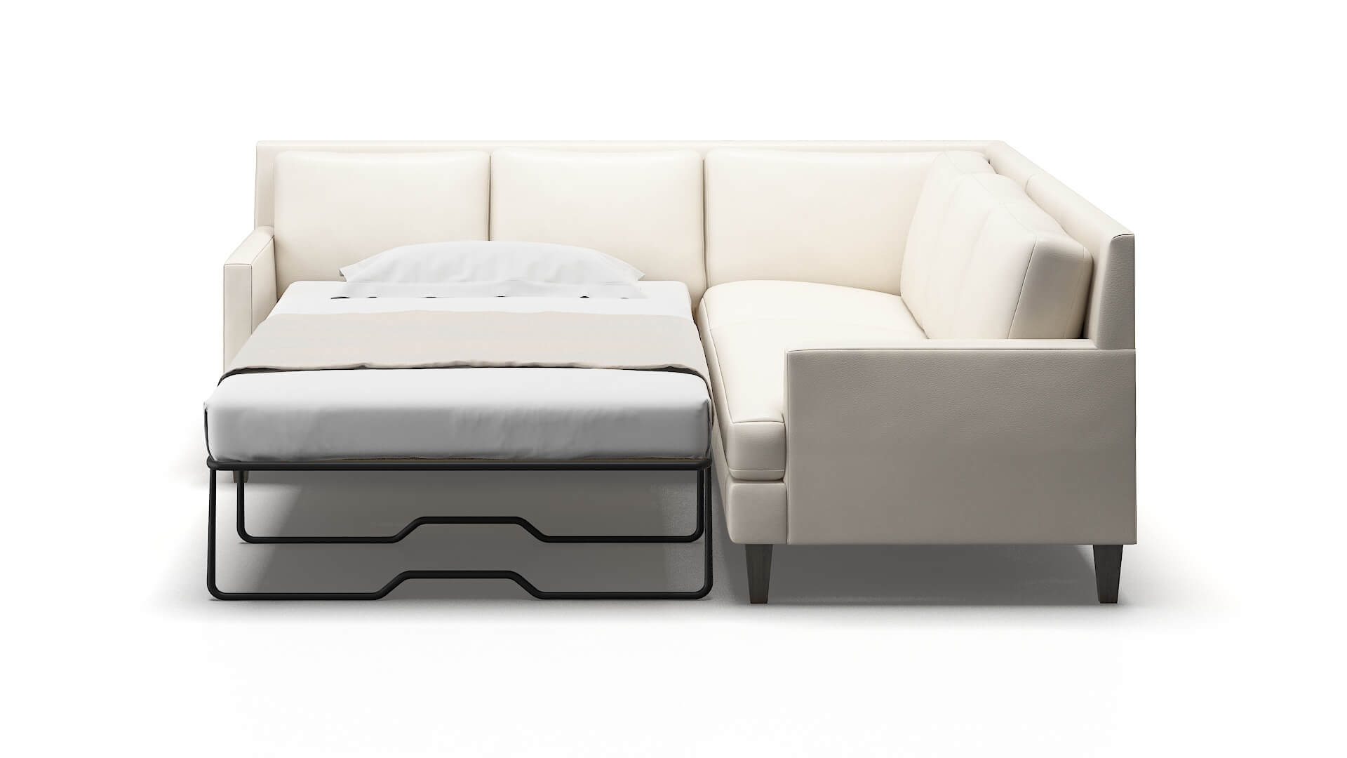 Marseille Blanche Milky Sectional Sleeper Espresso legs 1