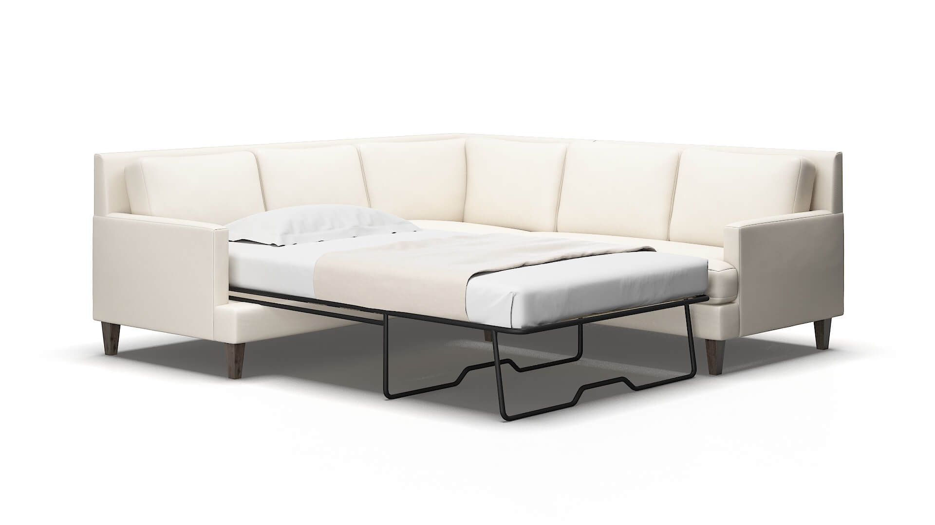 Marseille Blanche Milky Sectional Sleeper Espresso legs 2