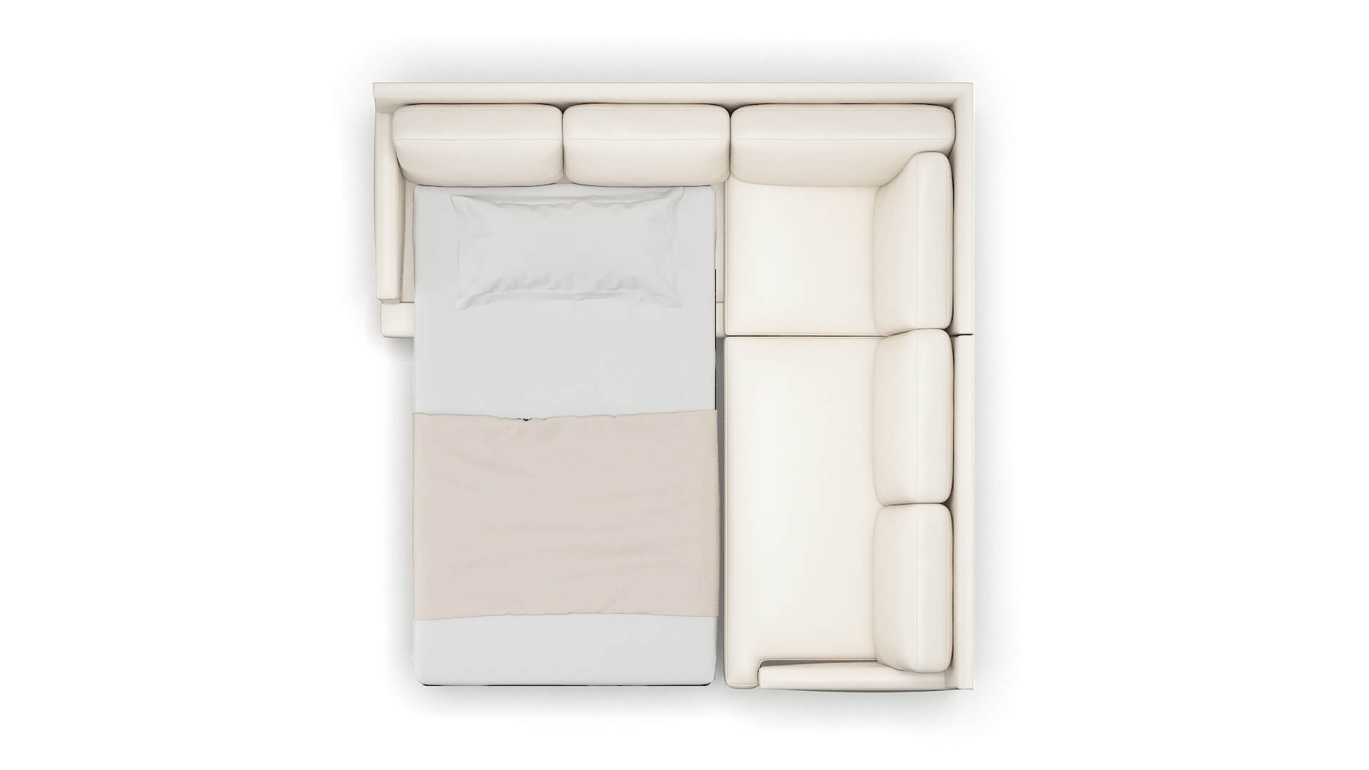 Marseille Blanche Milky Sectional Sleeper Espresso legs 3