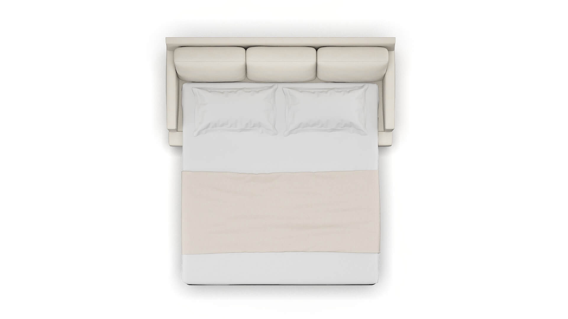 Marseille Bungalow Ivory Sofa Sleeper Espresso legs 3