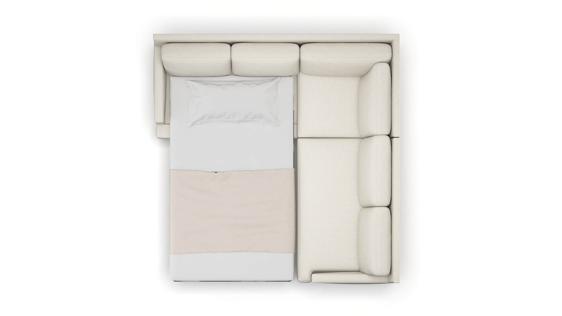 Marseille Catalina Linen Sectional Sleeper Espresso legs 3