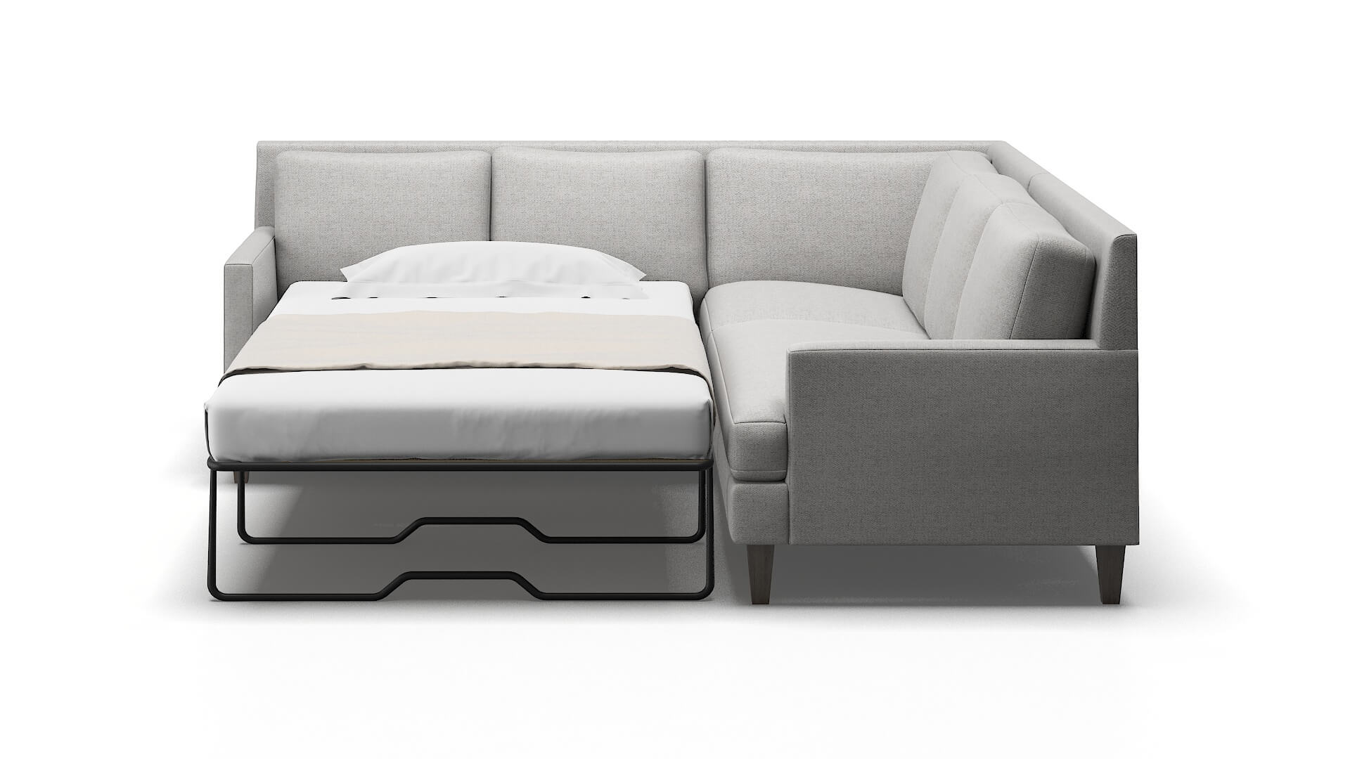 Marseille Catalina Silver Sectional Sleeper Espresso legs 1