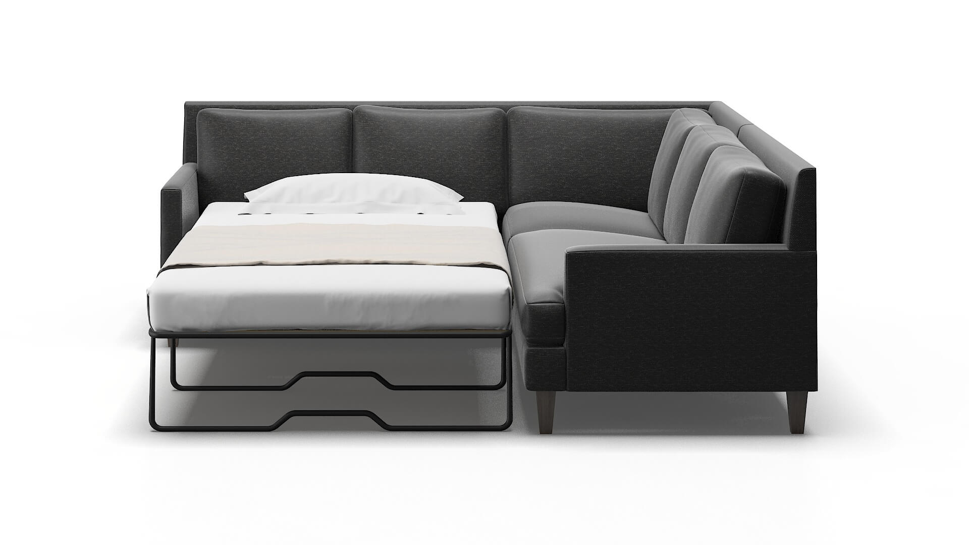 Marseille Chance Denim Sectional Sleeper Espresso legs 1