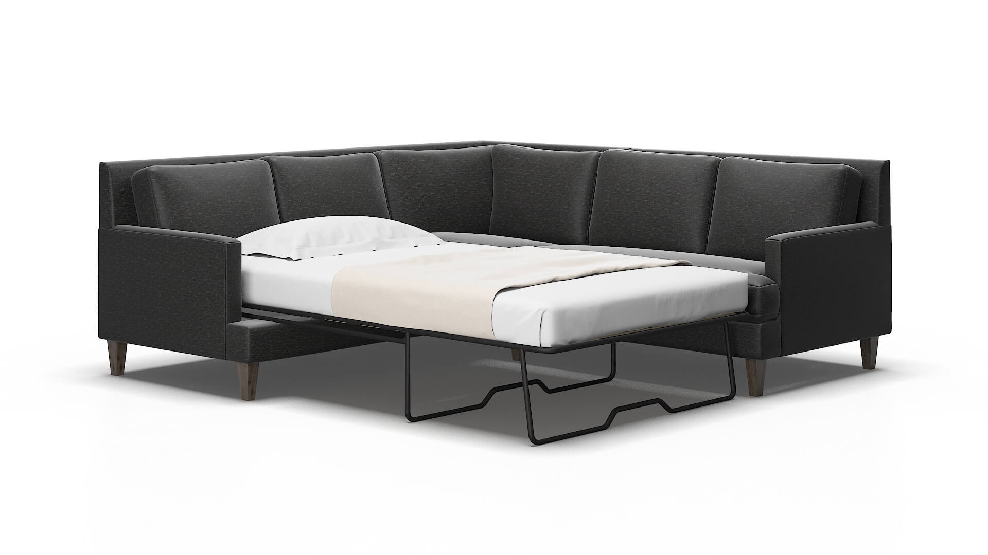 Marseille Chance Denim Sectional Sleeper Espresso legs 2