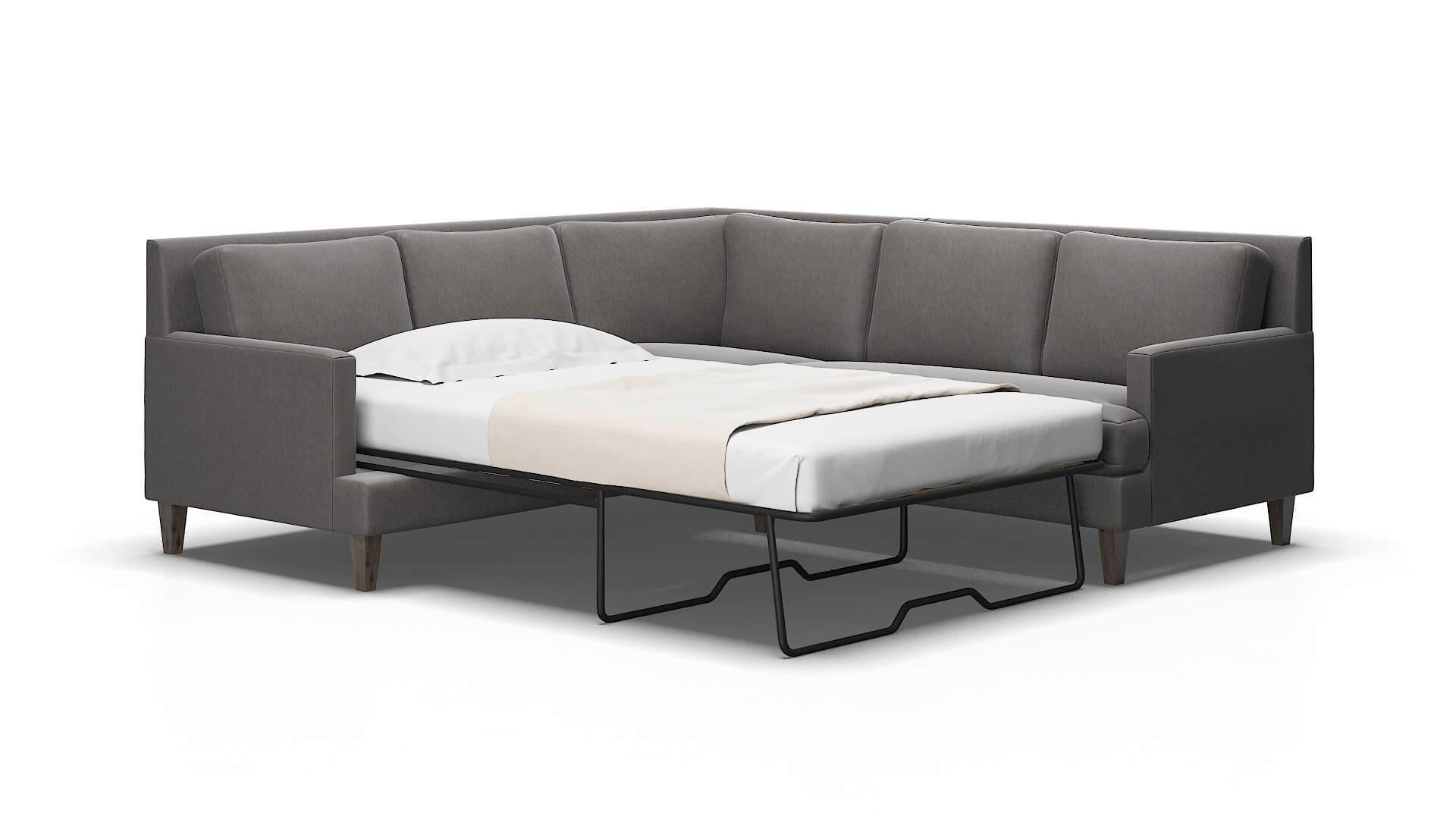Marseille Cosmo charcoal Sectional sleeper Espresso Legs  2