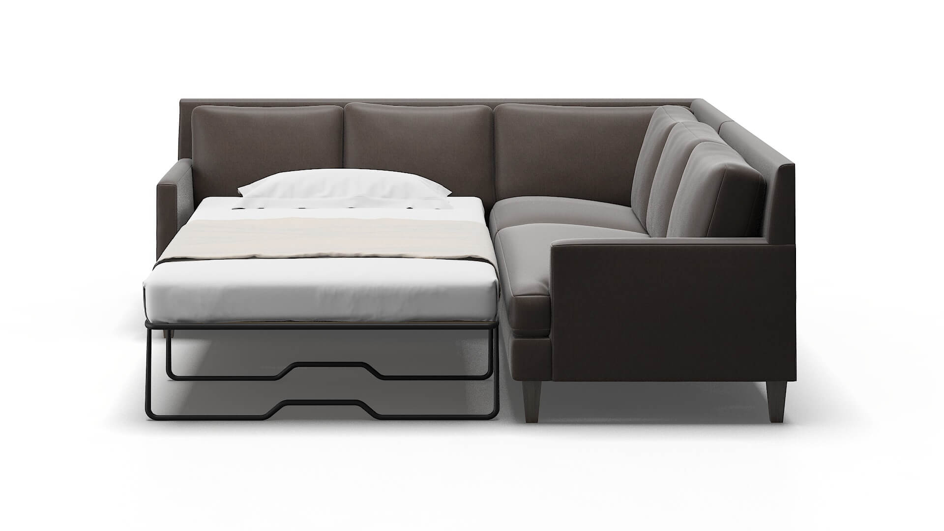 Marseille Cosmo Chocolate Sectional Sleeper Espresso legs 1