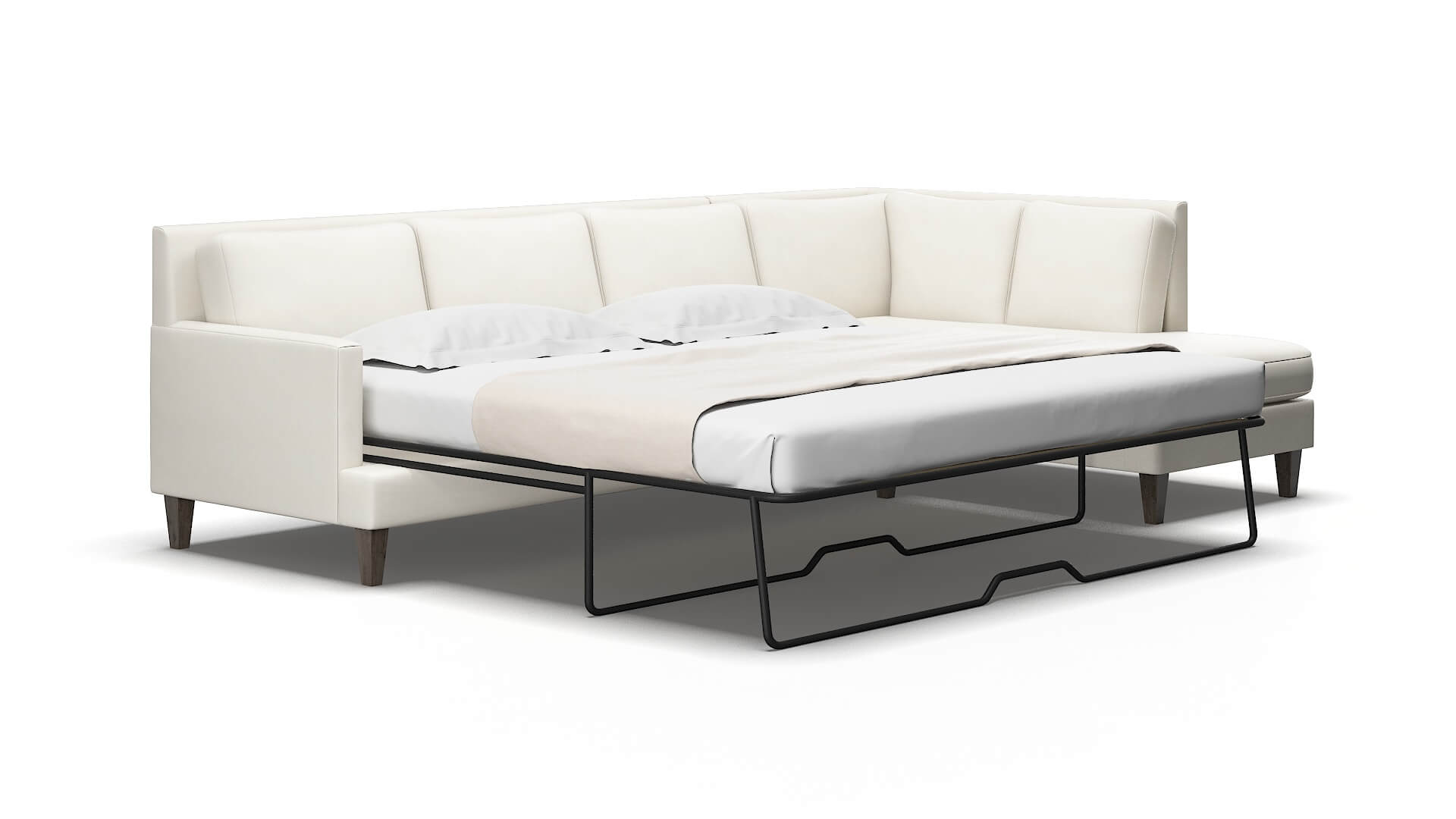 Marseille Cosmo Ivory Panel Sleeper Espresso legs 2