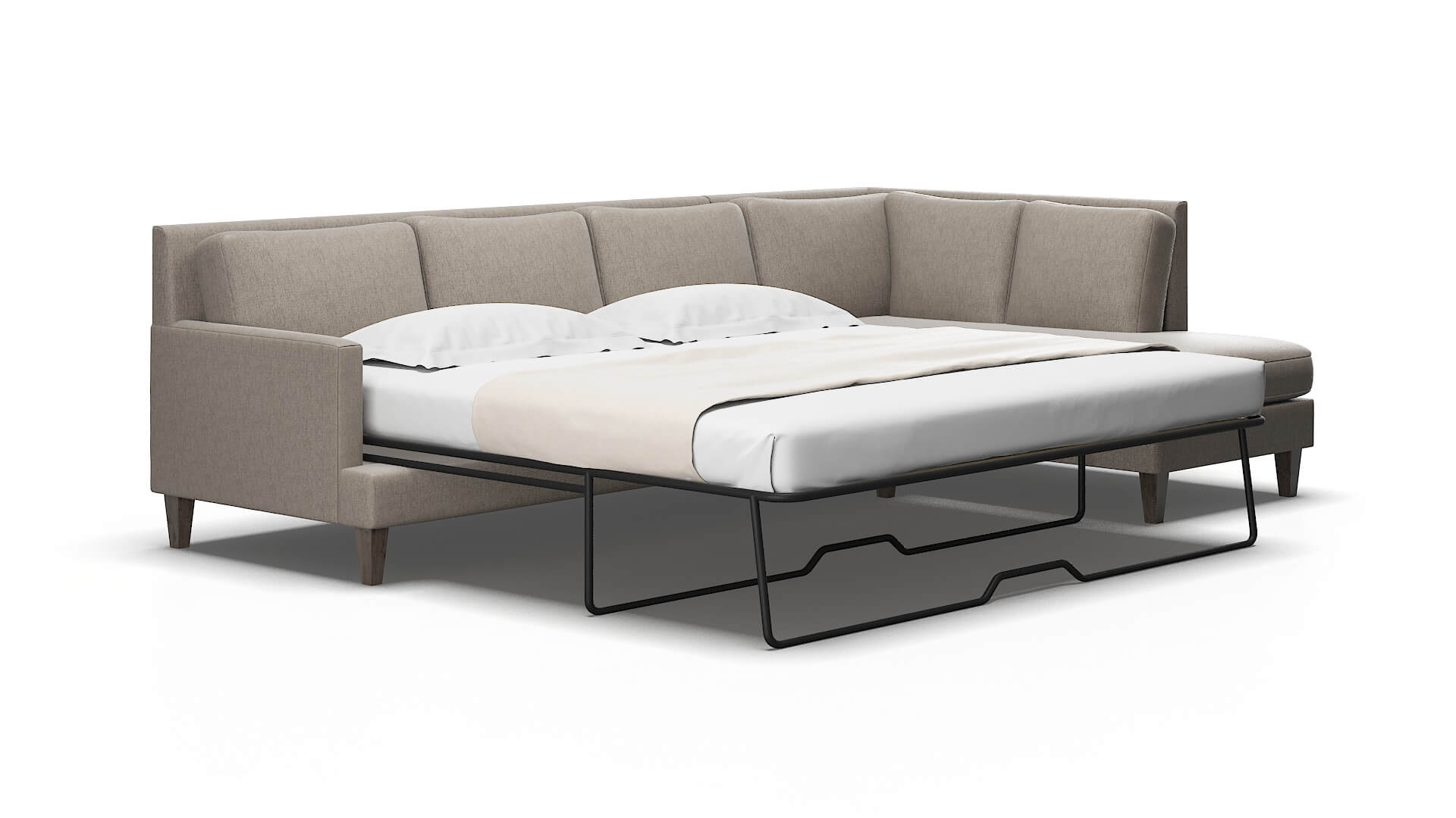 Marseille Cosmo taupe Panel sleeper Espresso Legs  2