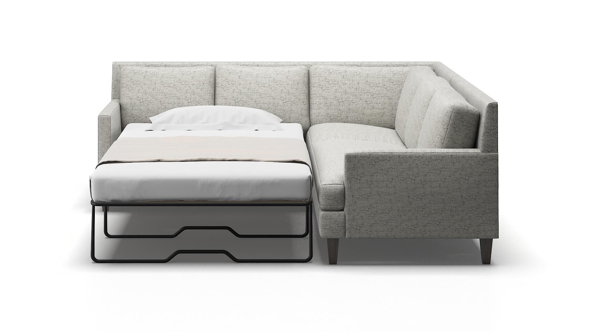 Marseille Derby Ash Sectional Sleeper Espresso legs 1