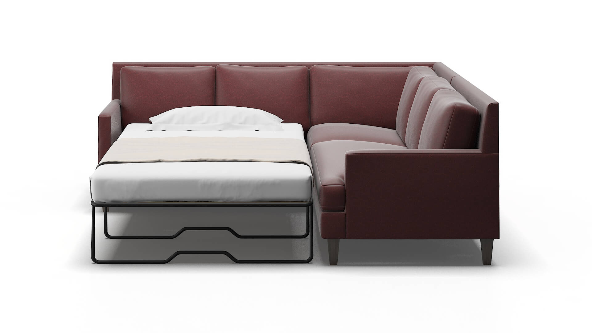 Marseille Derby Berry Sectional Sleeper Espresso legs 1