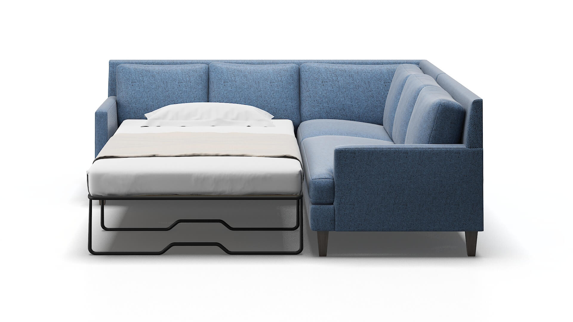 Marseille Derby Navy Sectional Sleeper Espresso legs 1