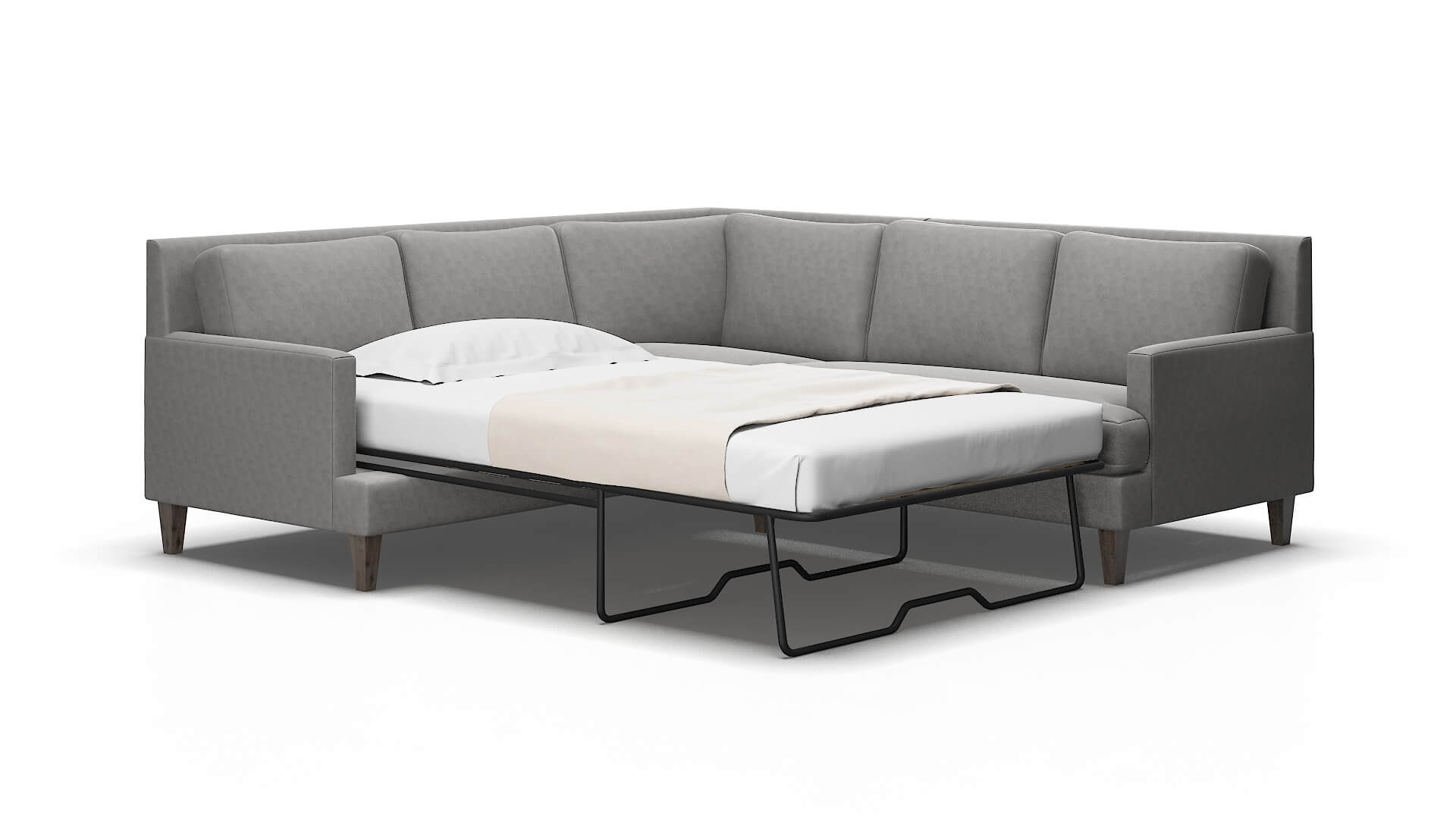 Marseille Dream_d charcoal Sectional sleeper Espresso Legs  2