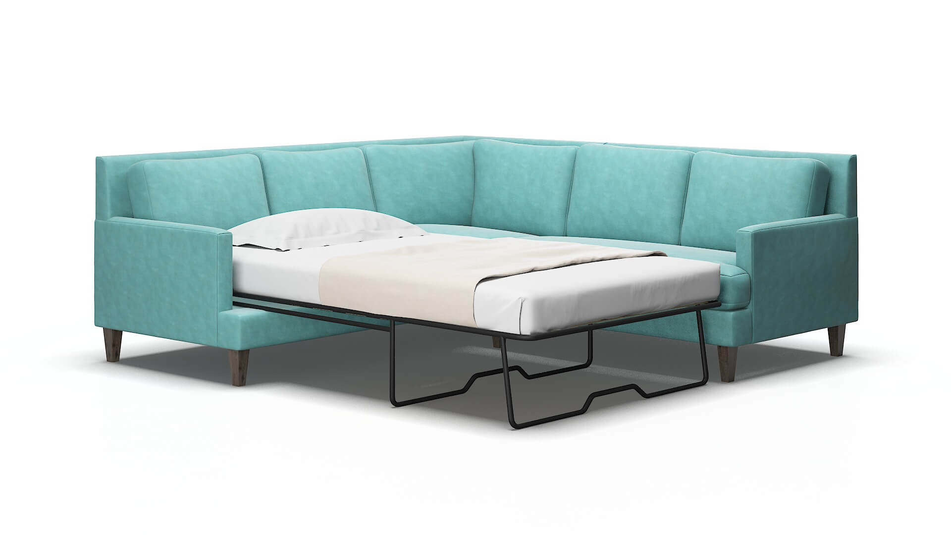 Marseille Dream_d french_blue Sectional sleeper Espresso Legs  2