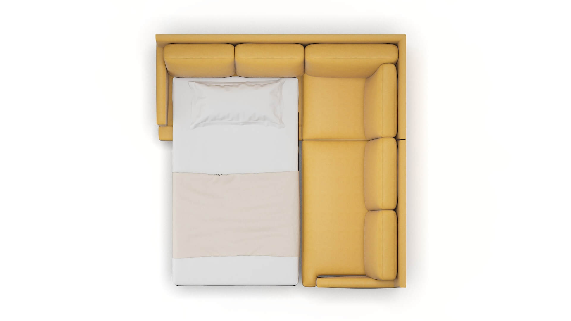 Marseille Dream_d Sunflower Sectional Sleeper Espresso legs 3