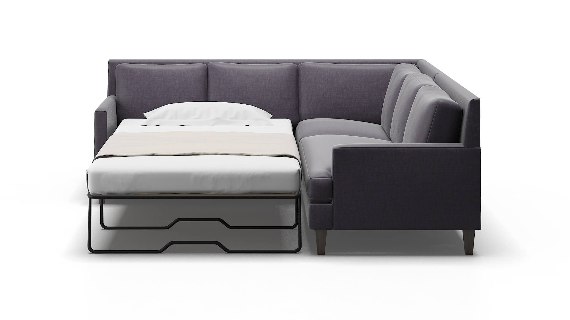 Marseille Durham Ink Sectional Sleeper Espresso legs 1