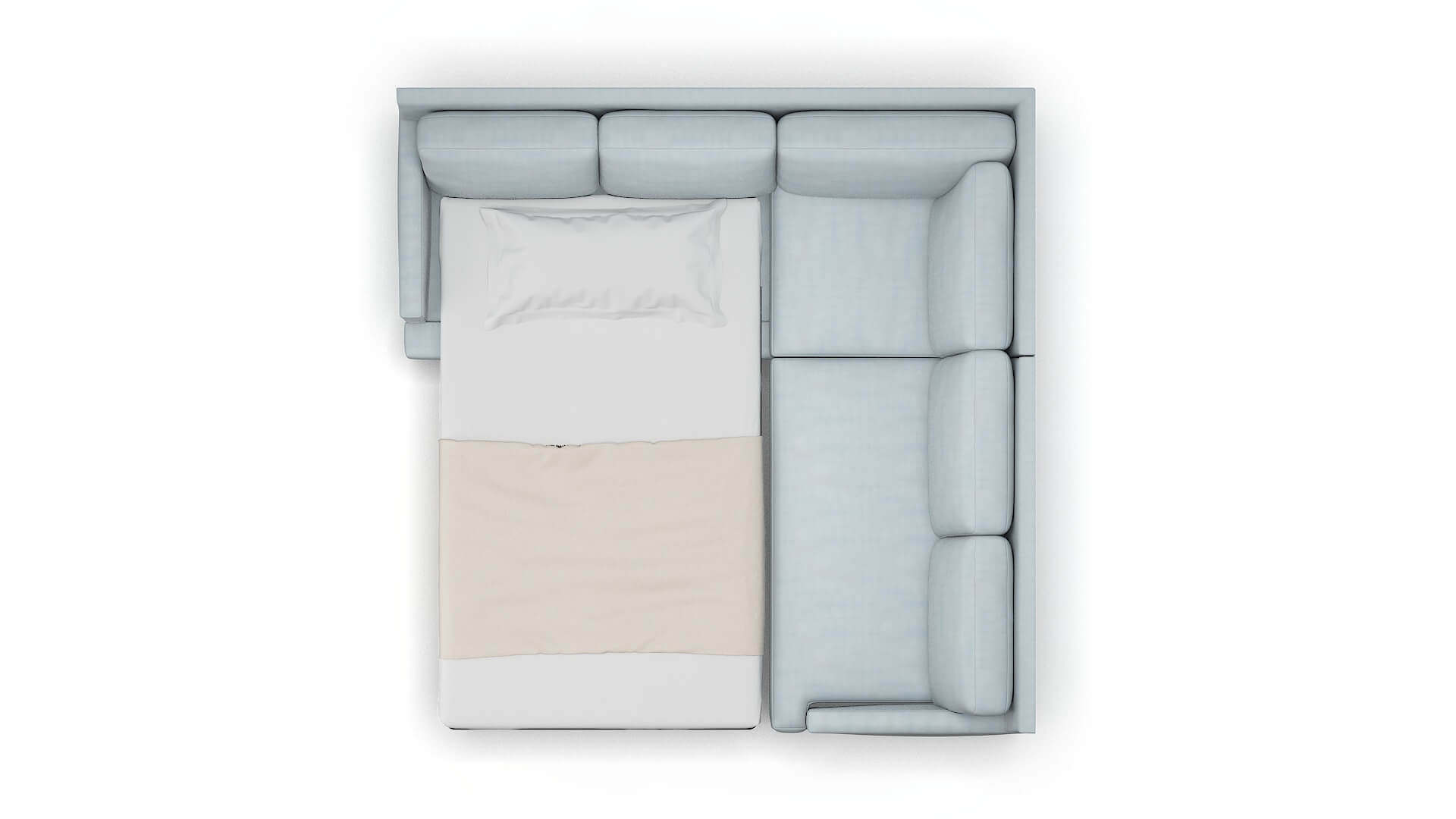 Marseille Hathaway Aqua Sectional Sleeper Espresso legs 3