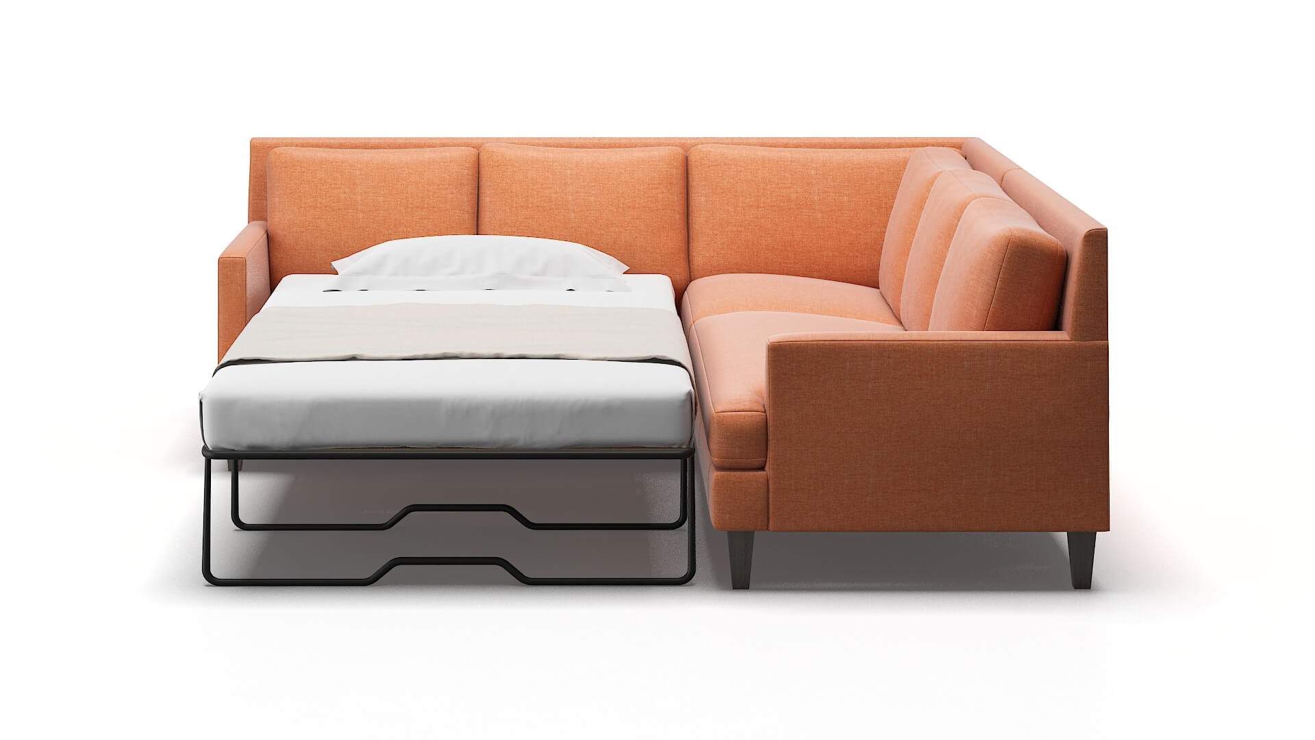 Marseille Hepburn Appricot Sectional Sleeper Espresso legs 1