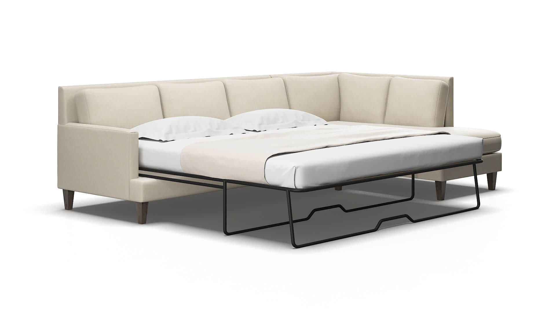 Marseille Keylargo almond Panel sleeper Espresso Legs  2