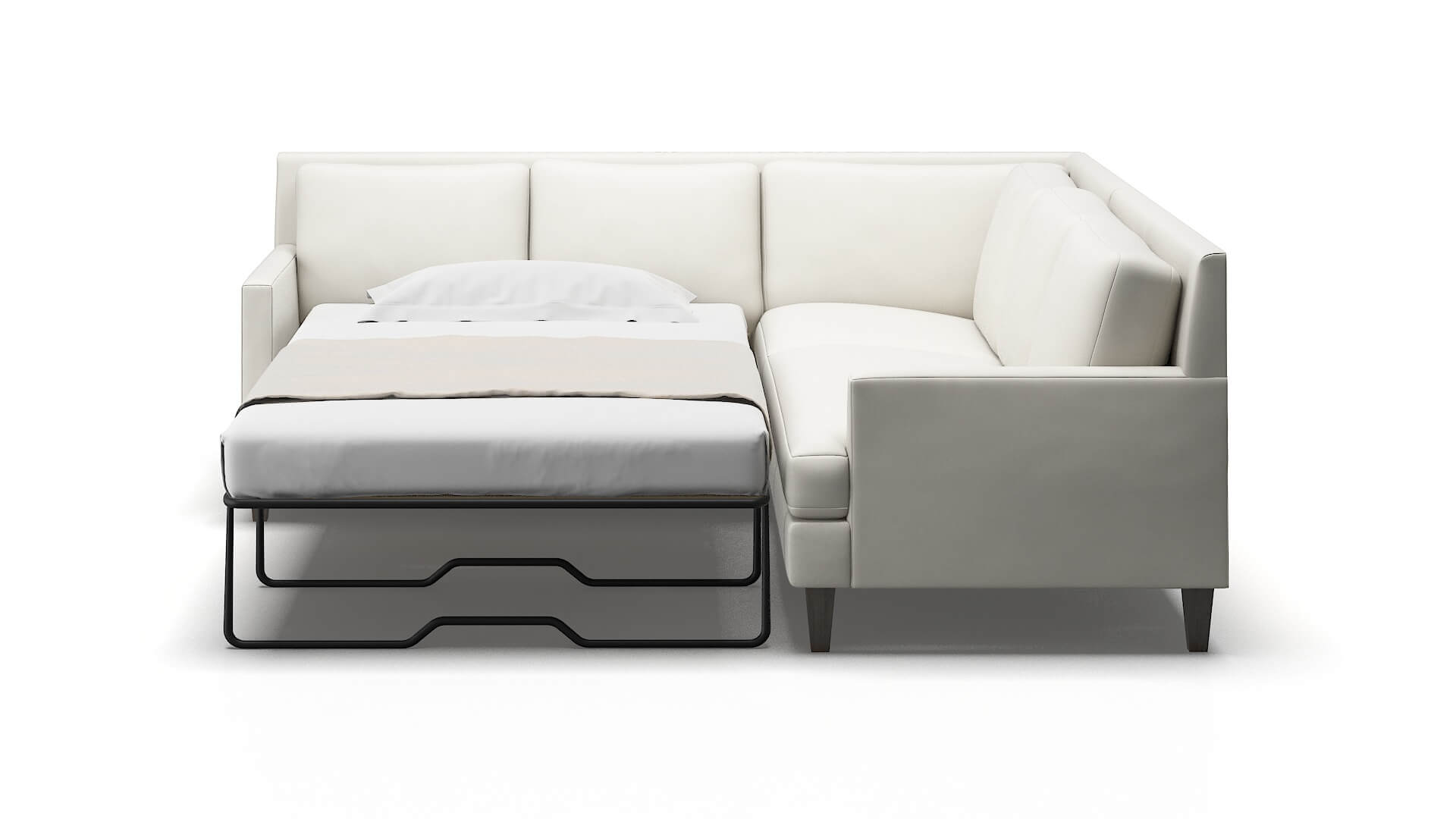 Marseille Keylargo Oatmeal Sectional Sleeper Espresso legs 1