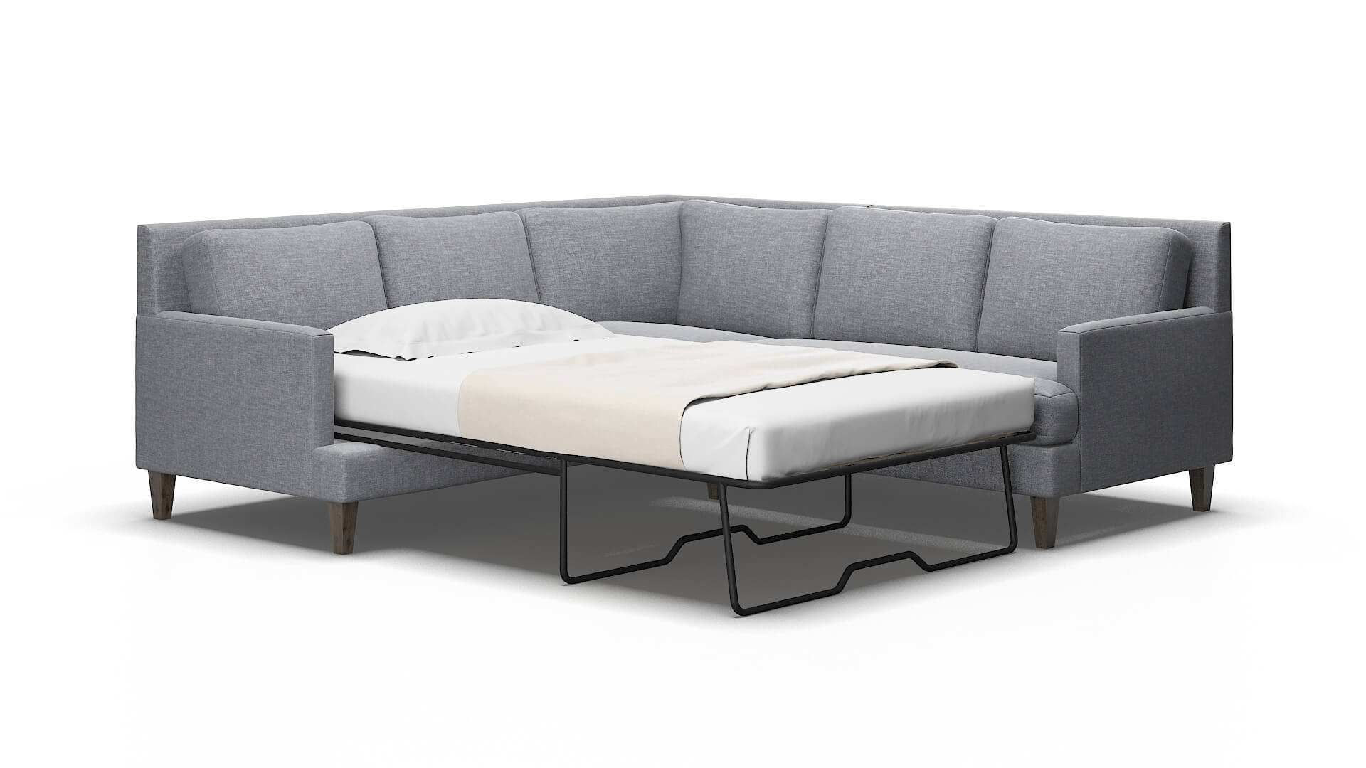 Marseille Lana Ash Sectional Sleeper Espresso legs 2