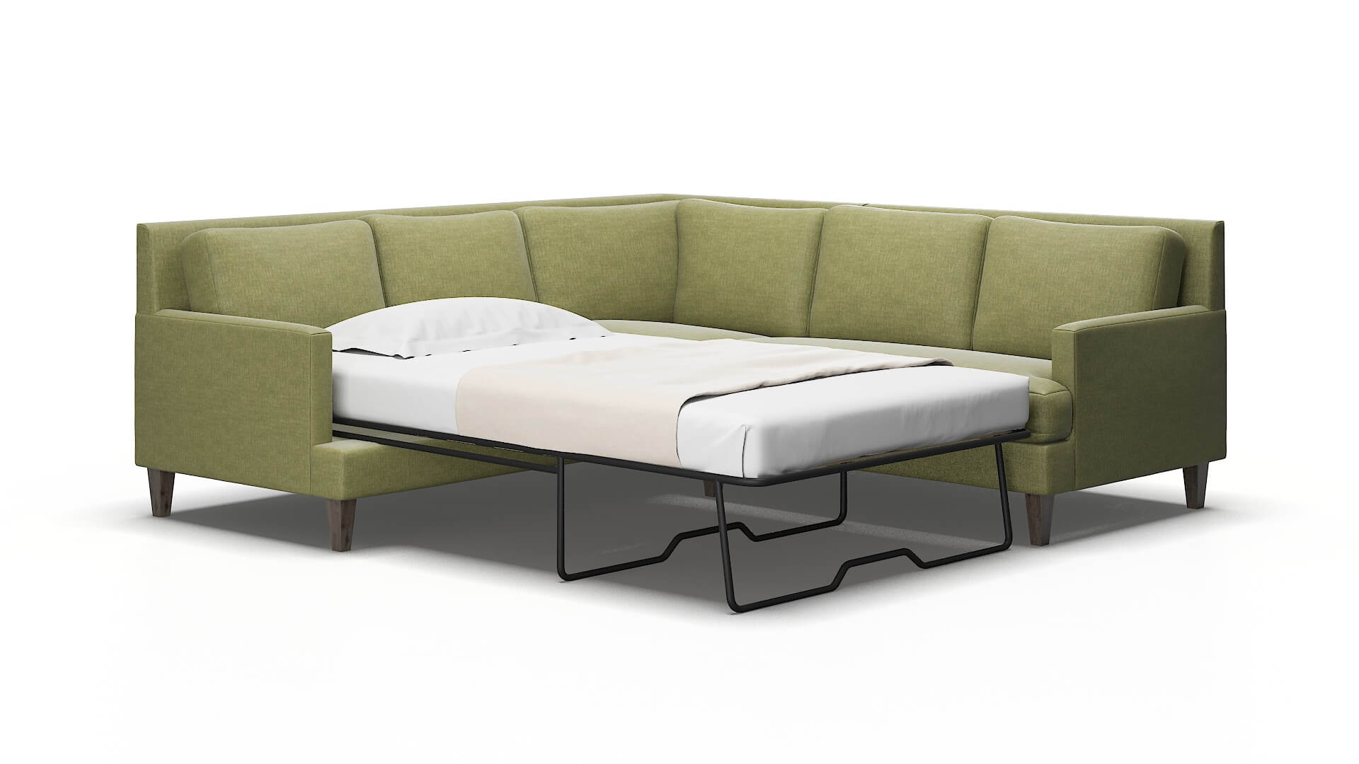 Marseille Leslie lawn Sectional sleeper Espresso Legs  2