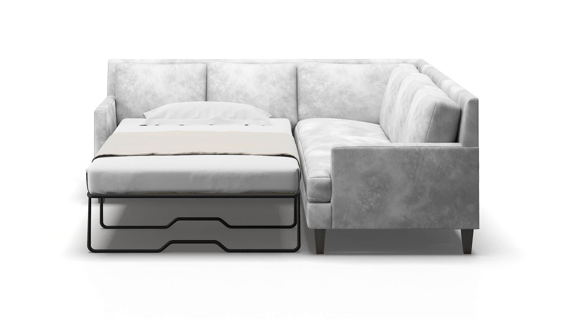 Marseille Loft Snowfall Sectional Sleeper Espresso legs 1