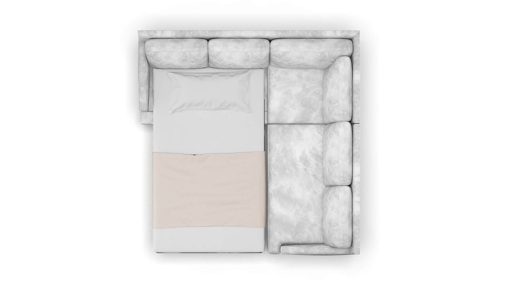 Marseille Loft Snowfall Sectional Sleeper Espresso legs 3