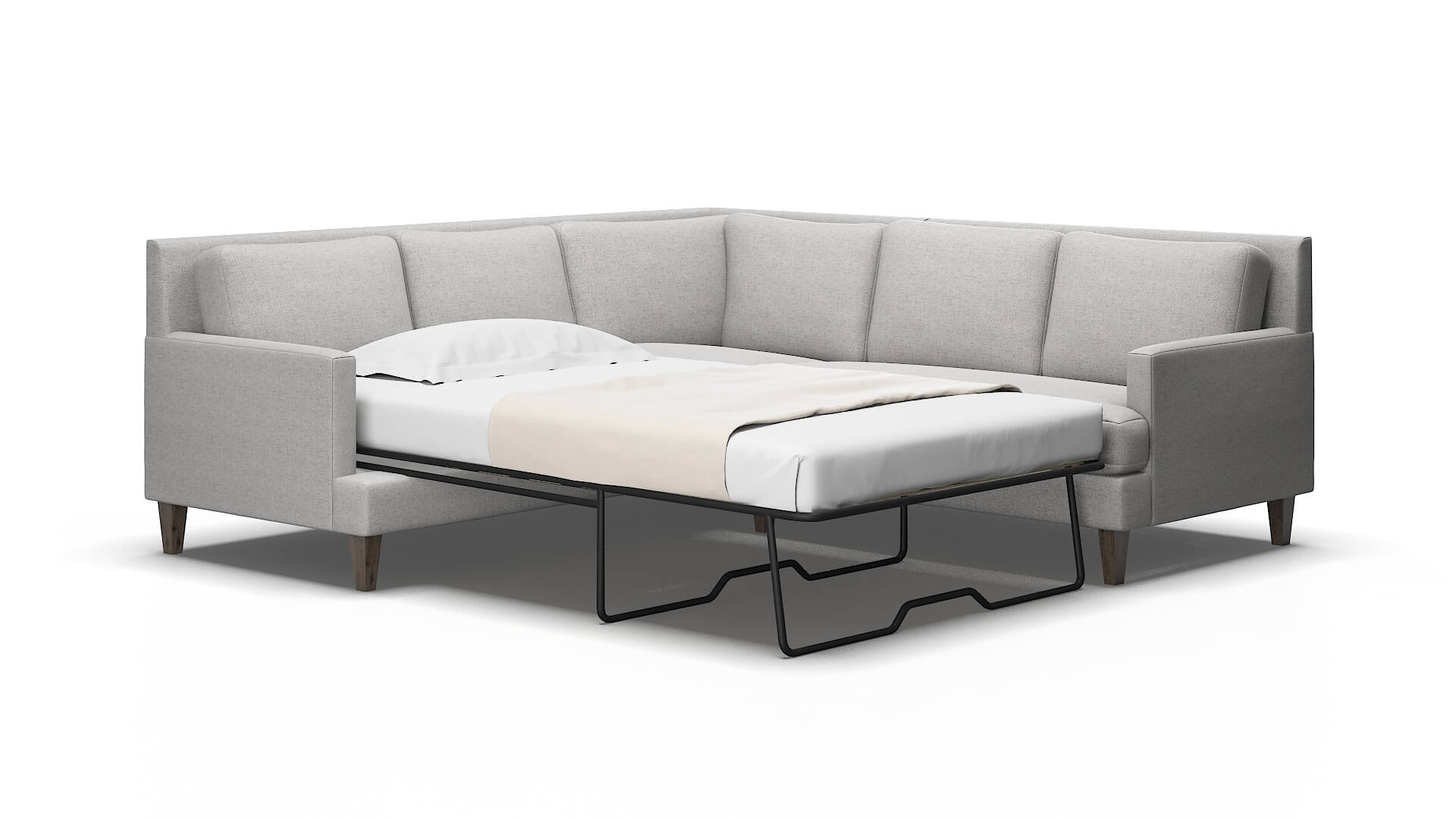 Marseille Malibu dove Sectional sleeper Espresso Legs  2