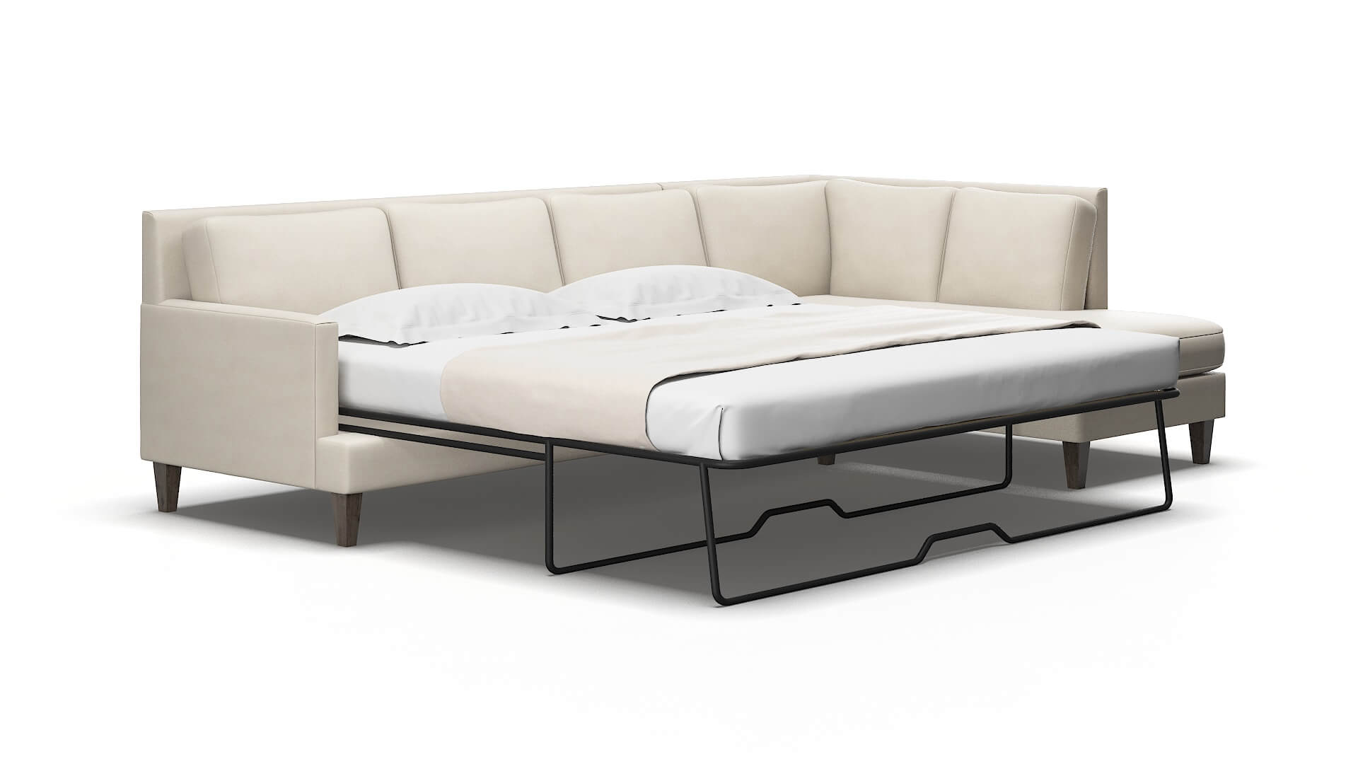 Marseille Malibu linen Panel sleeper Espresso Legs  2