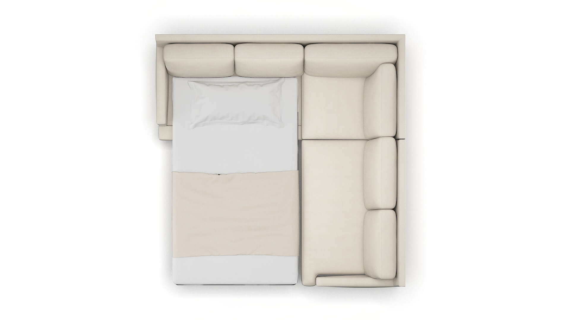 Marseille Malibu Linen Sectional Sleeper Espresso legs 3