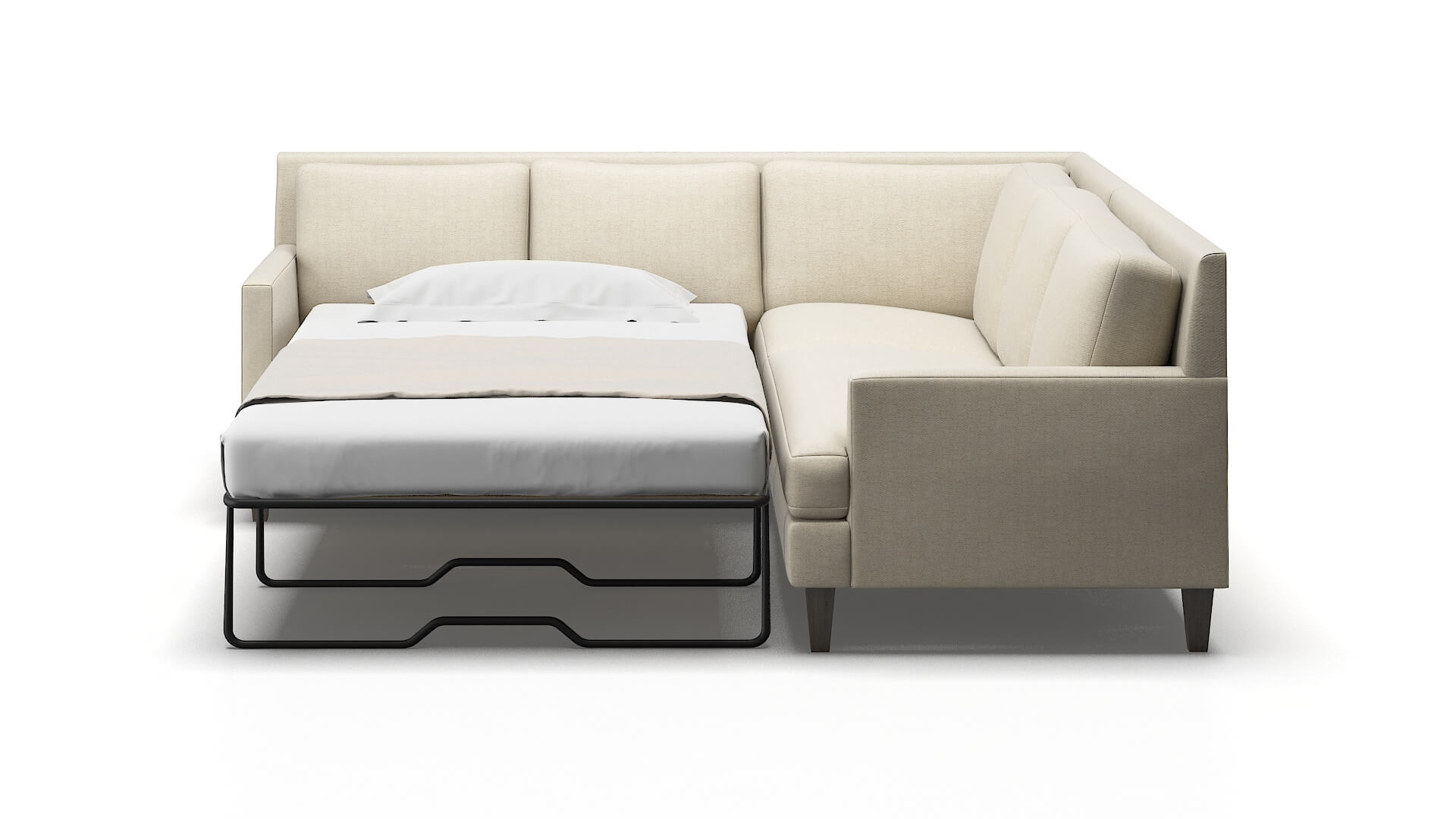 Marseille Malibu Sand Sectional Sleeper Espresso legs 1